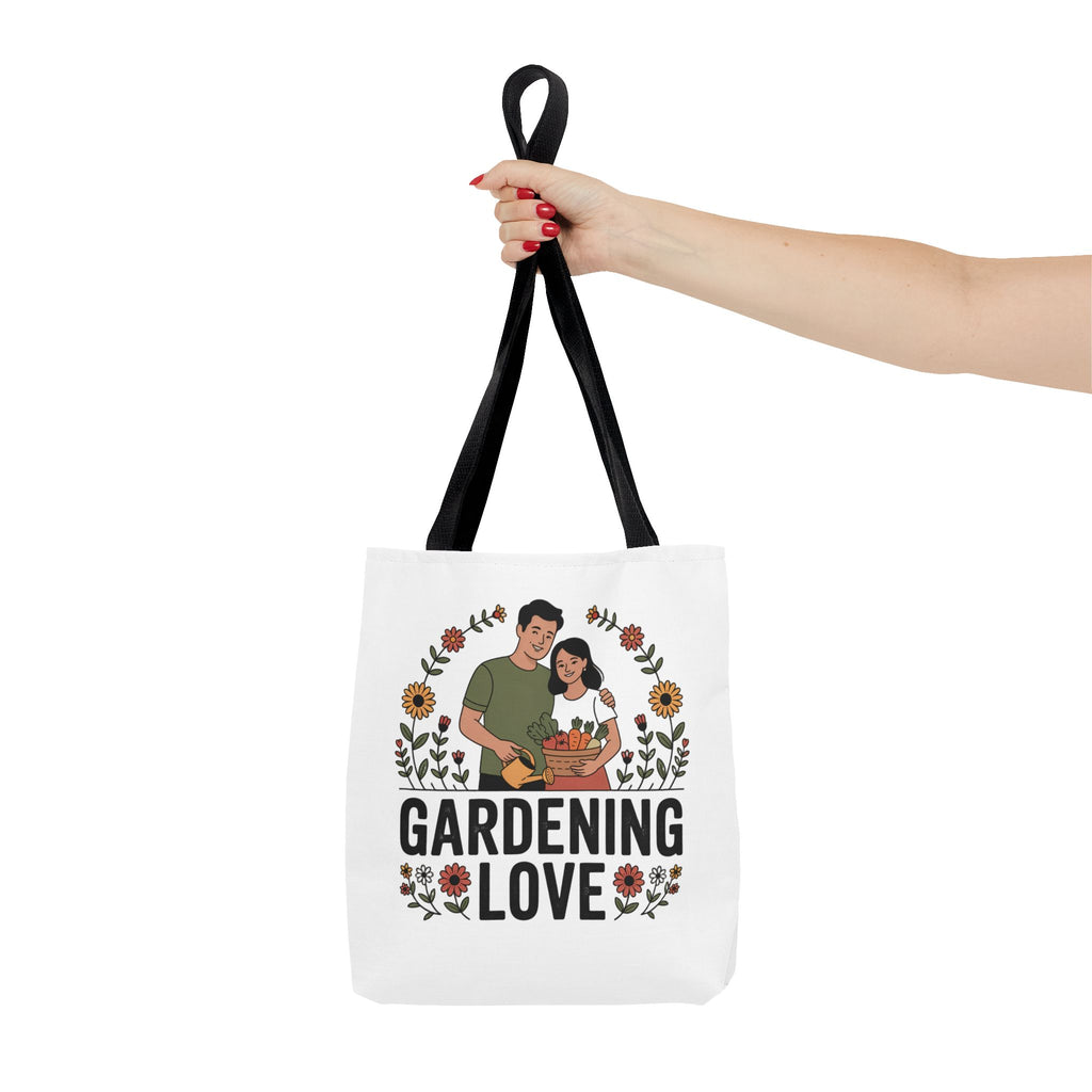 Gardening Love Tote Bag — Floral Couples Gardeners Market Bag