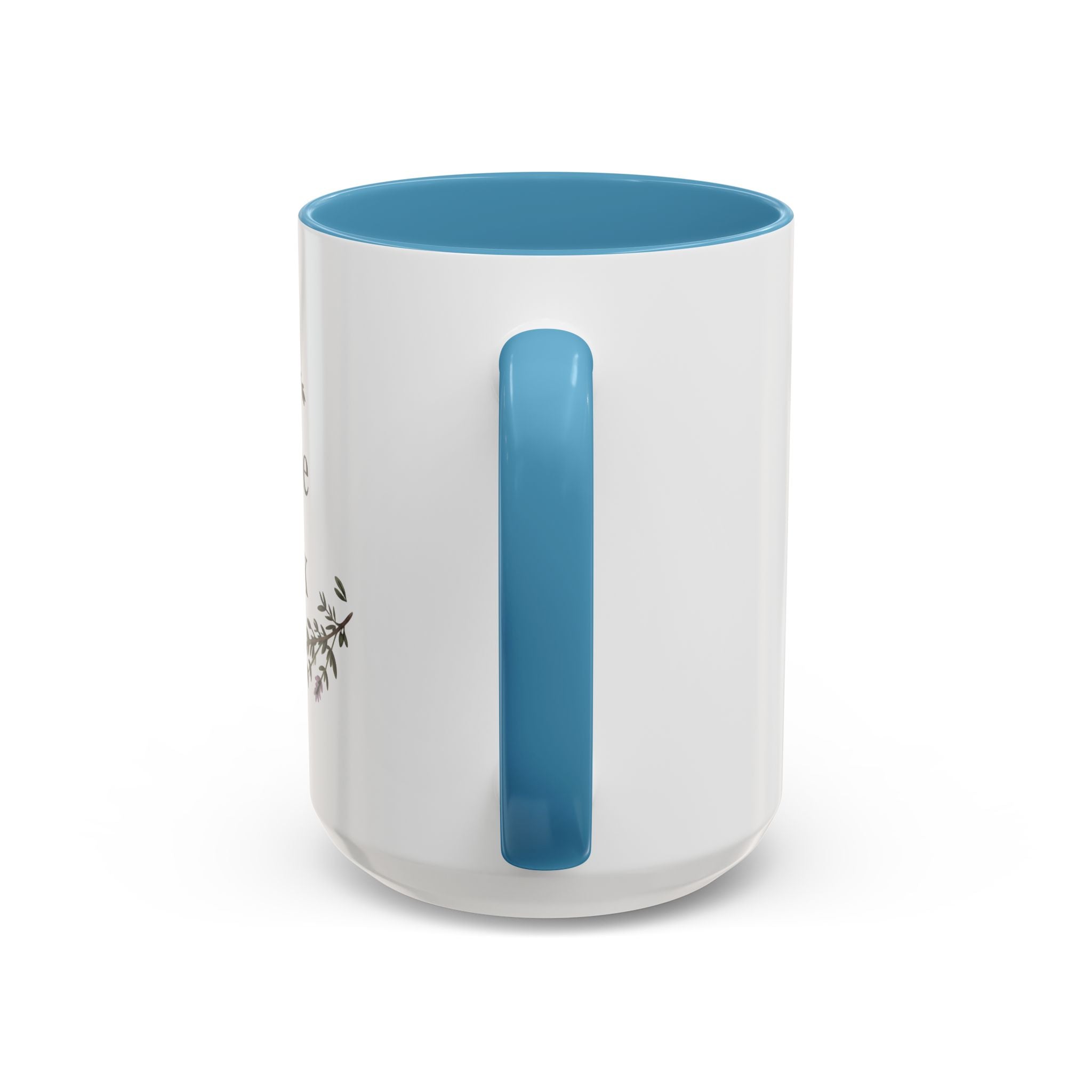 Thyme to Relax Accent Coffee Mug — Herbal Tea & Coffee Cup, Floral Kitchen Gift