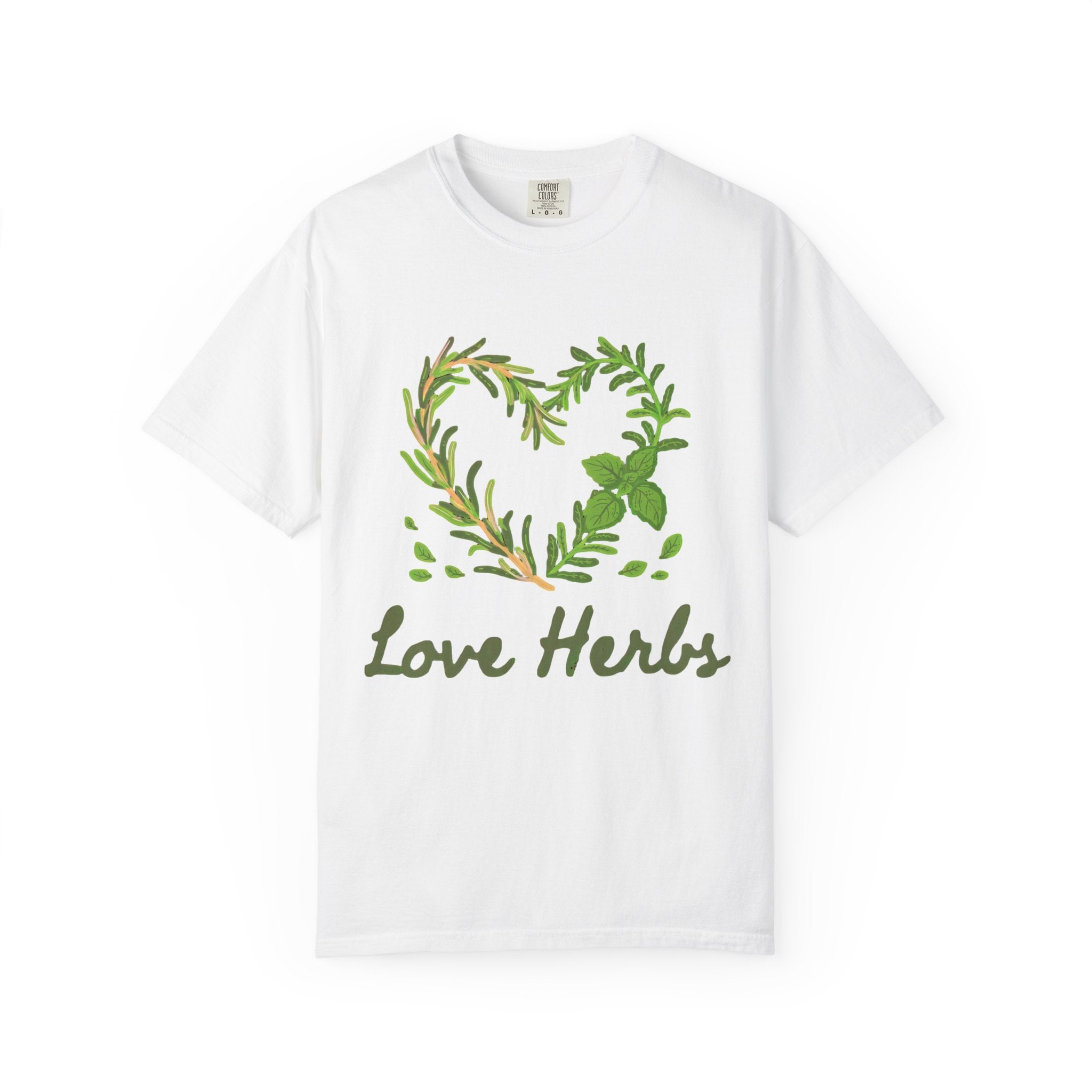 Herb Heart T-Shirt — "Love Herbs" Botanical Garden Tee for Plant Lovers