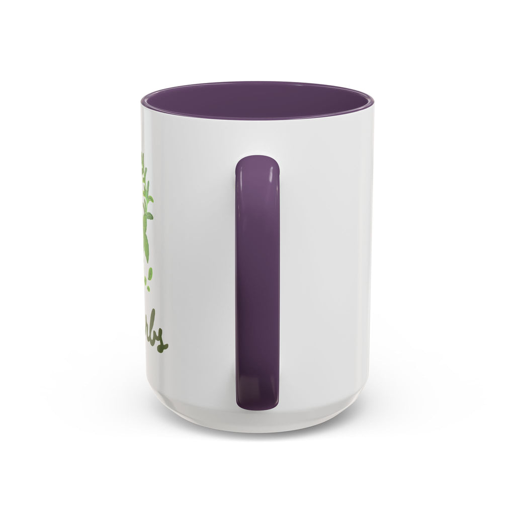 Herb Heart Accent Coffee Mug – “Love Herbs” Botanical Tea & Coffee Cup