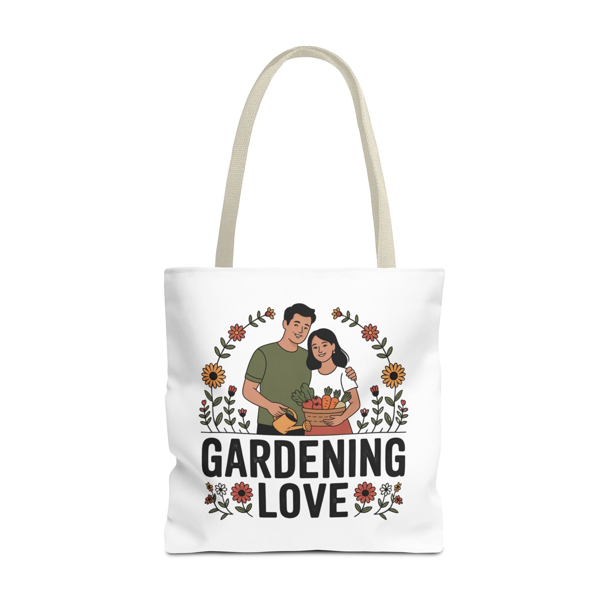 Gardening Love Tote Bag — Floral Couples Gardeners Market Bag