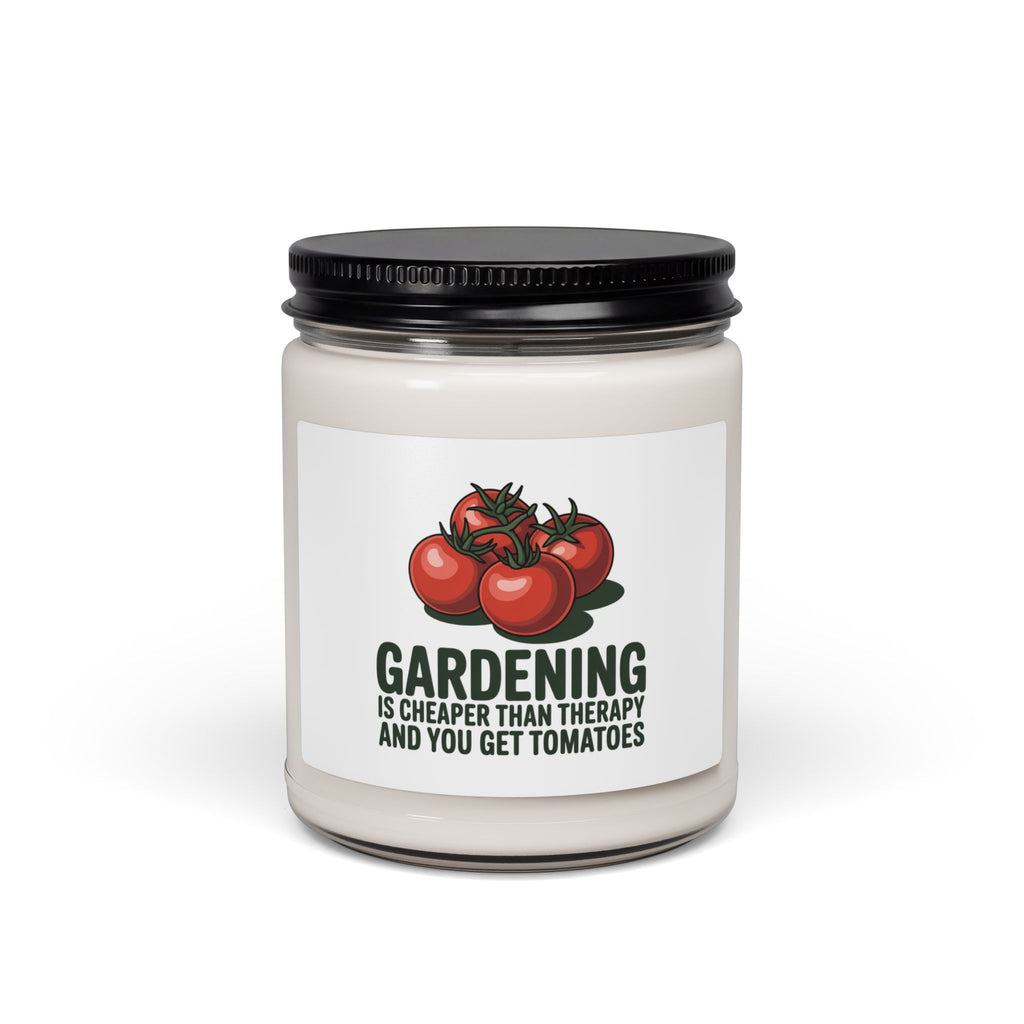 Gardening Is Cheaper Than Therapy Soy Candle — 9 oz Tomato Scented Jar