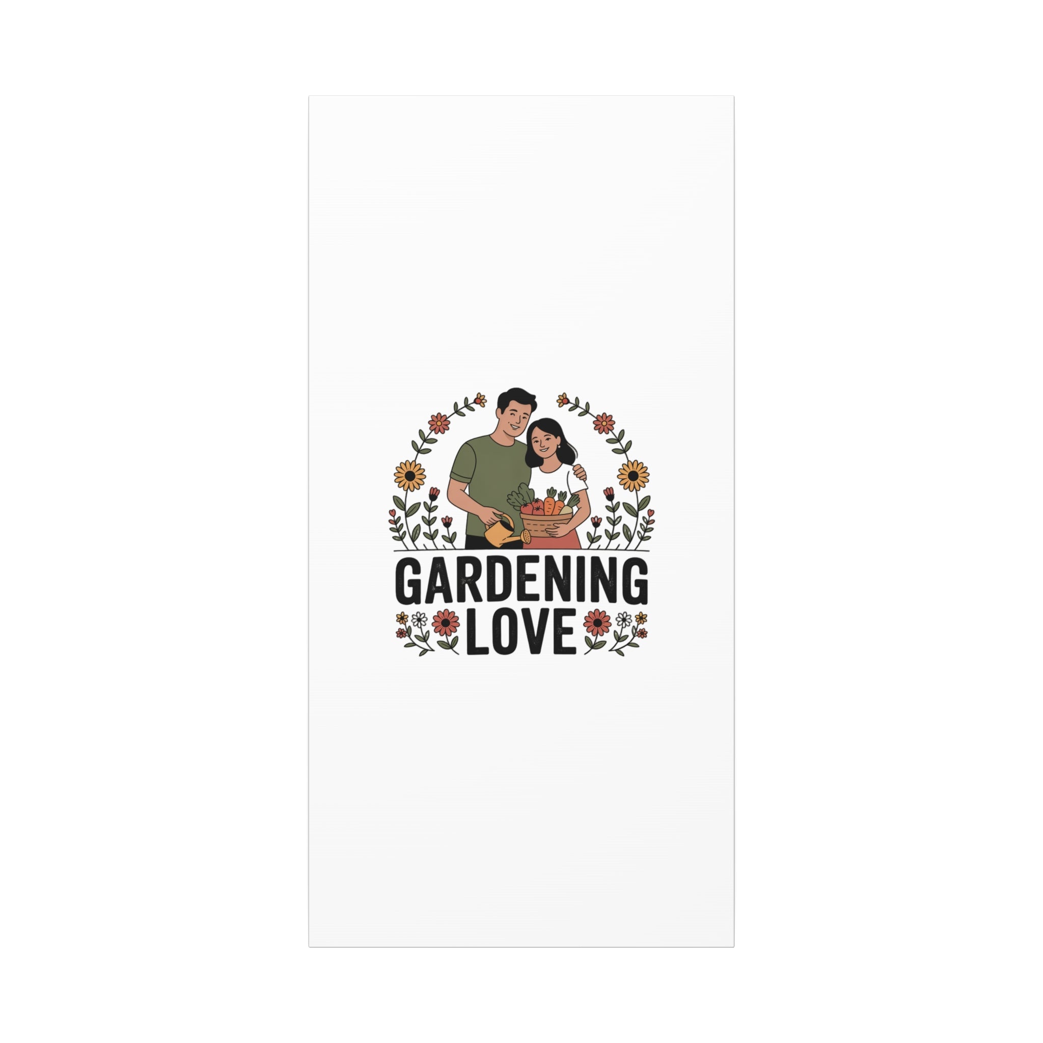Gardening Love Canvas Print — Couple Gardening Wall Art