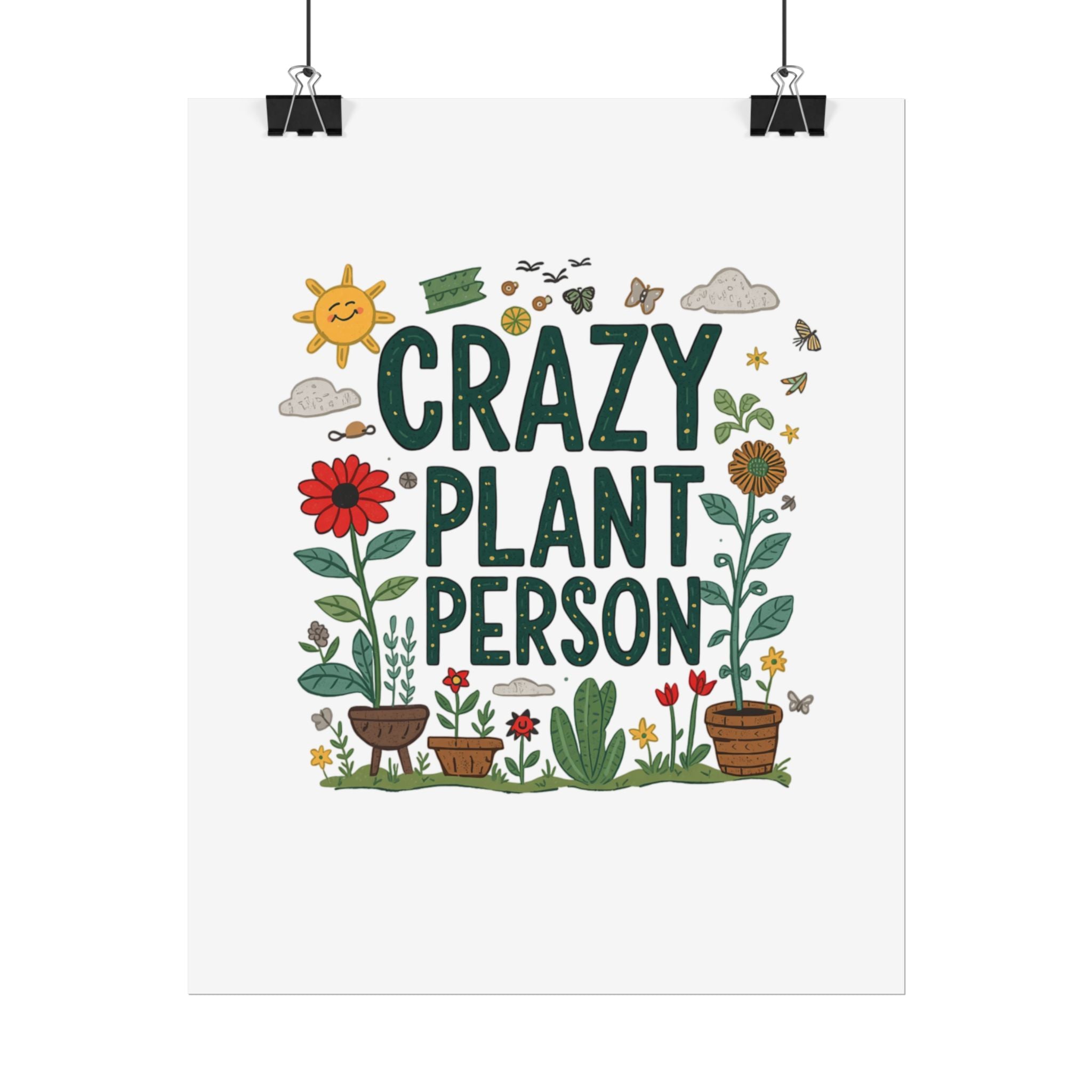 Crazy Plant Person Poster