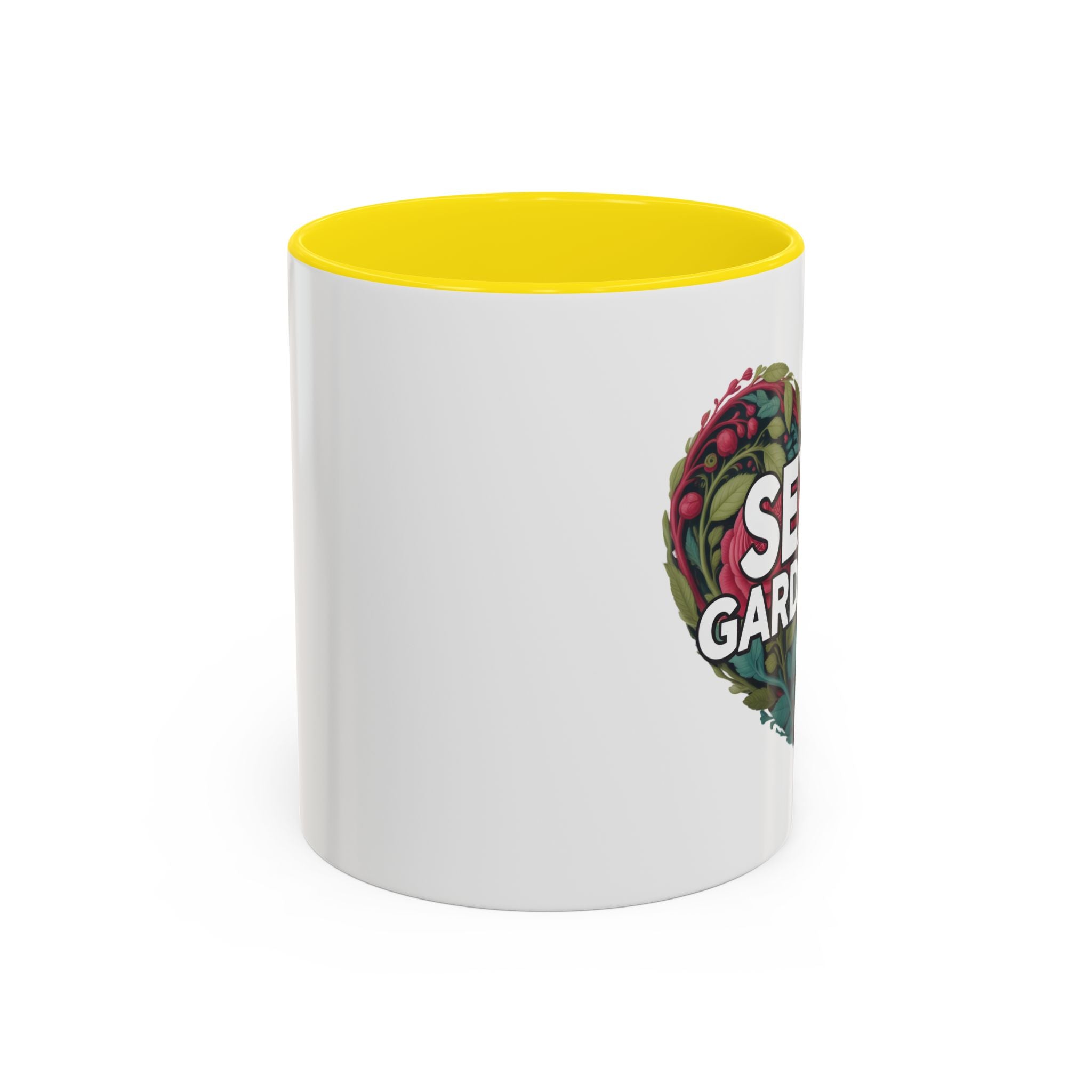Sexy Gardener Accent Coffee Mug – Floral Heart Gardening Gift (11/15oz)