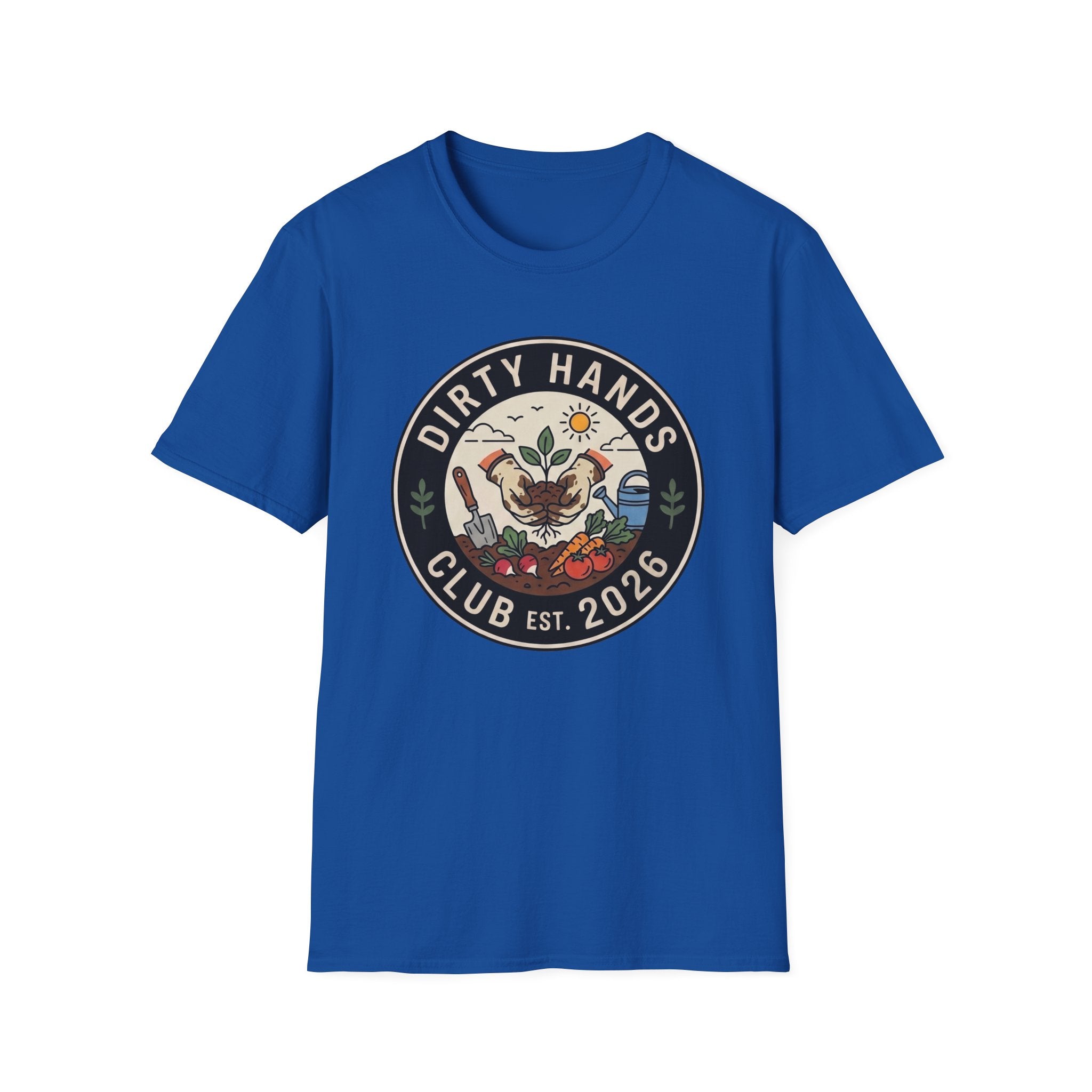 Dirty Hands Club T-Shirt — Gardening Patch Tee (Est. 2026)