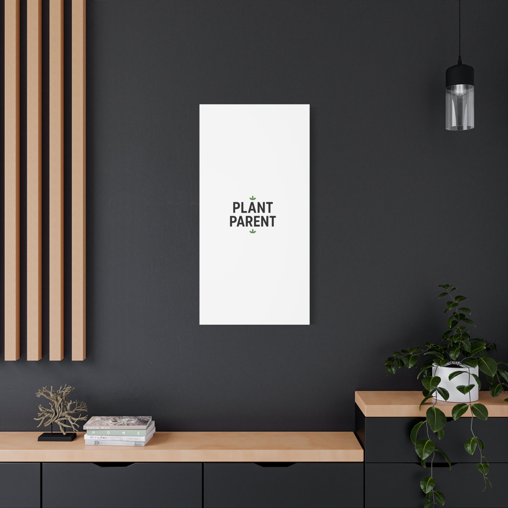 Plant Parent Canvas Wall Art — Minimalist Botanical Typography Print