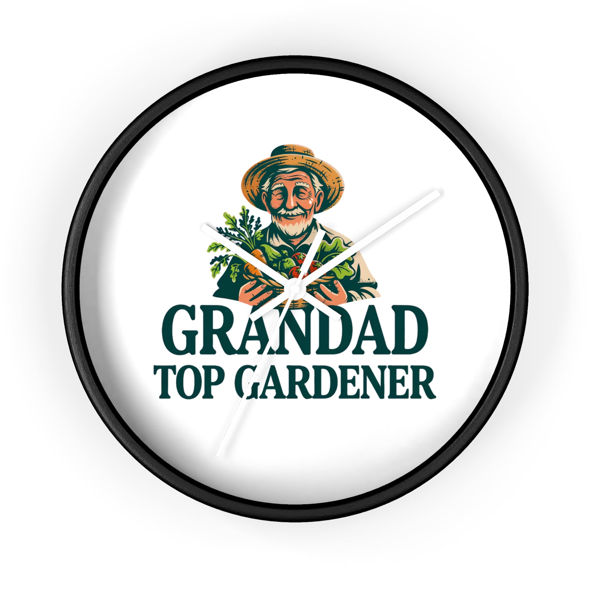 Grandad Top Gardener Wall Clock — Gift for Grandpa, Gardening Lover Decor