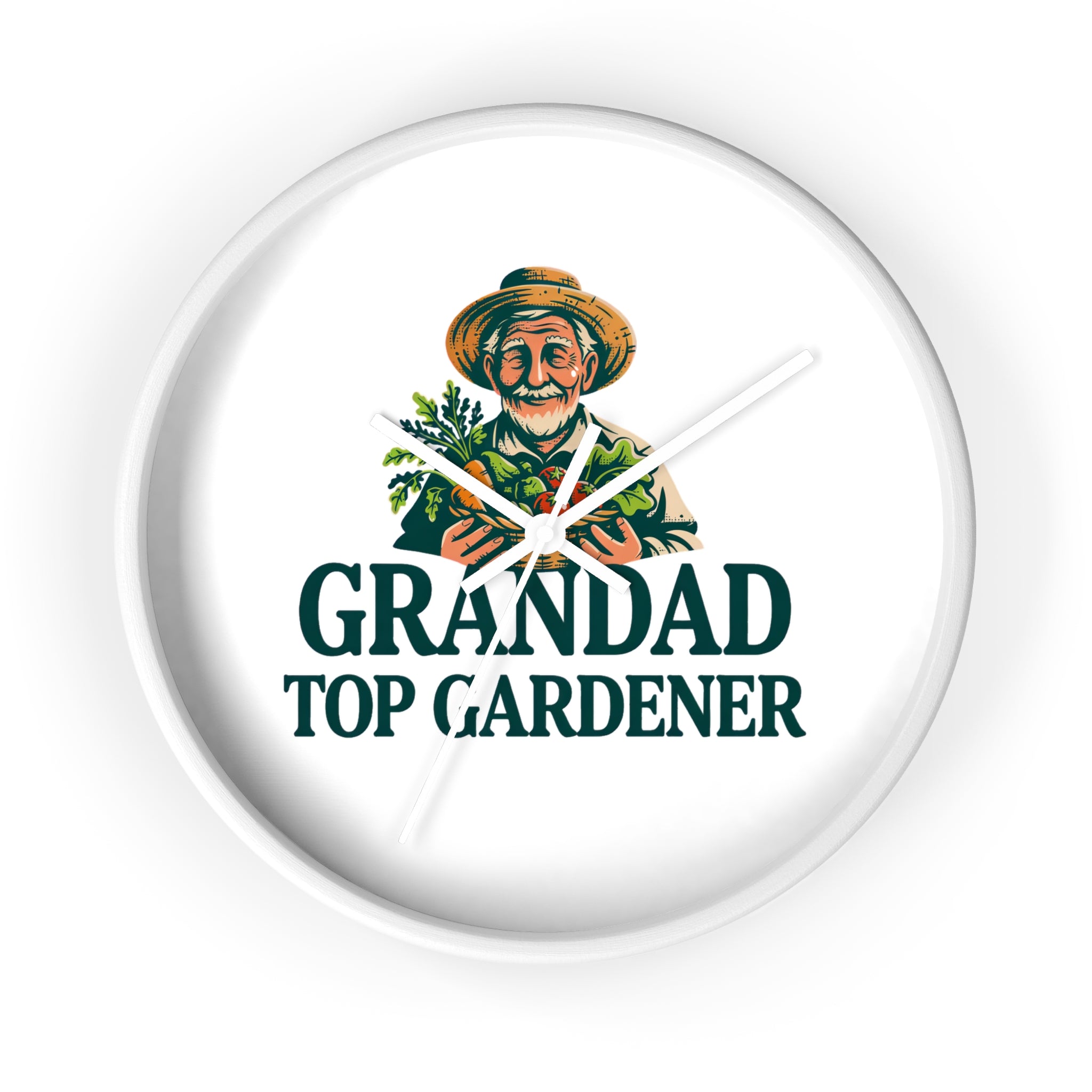 Grandad Top Gardener Wall Clock — Gift for Grandpa, Gardening Lover Decor