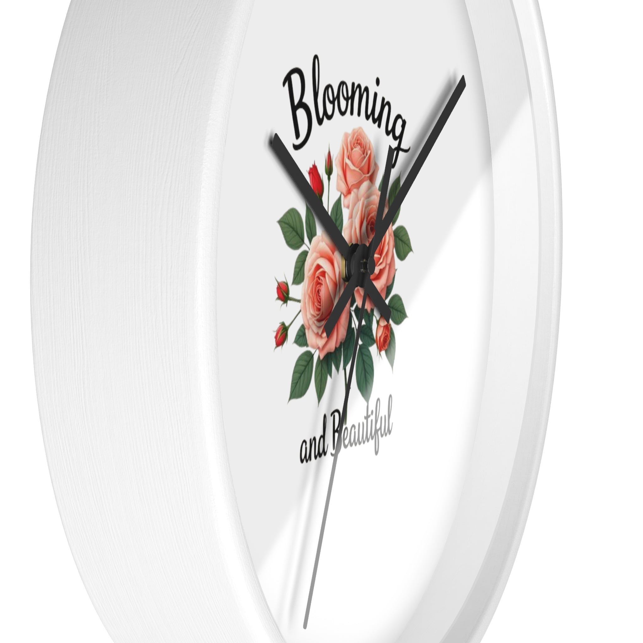 Blooming and Beautiful Wall Clock — Floral Rose Decorative Home Clock