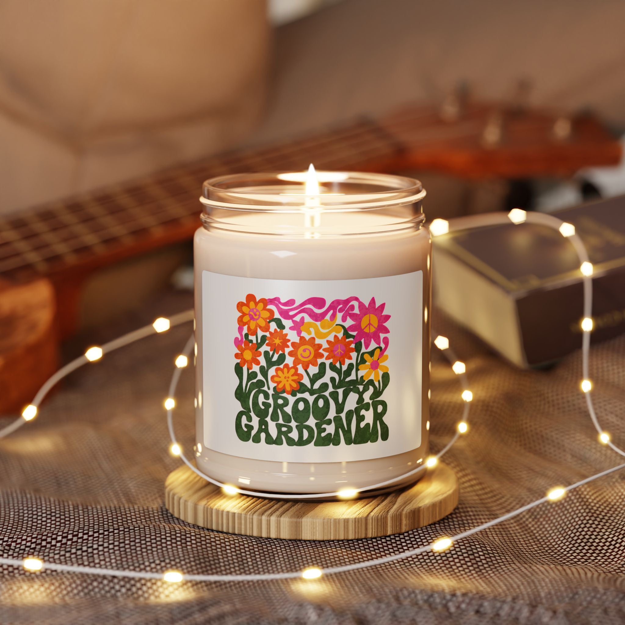 Groovy Gardener Scented Soy Candle — 9oz Floral Retro Vibe