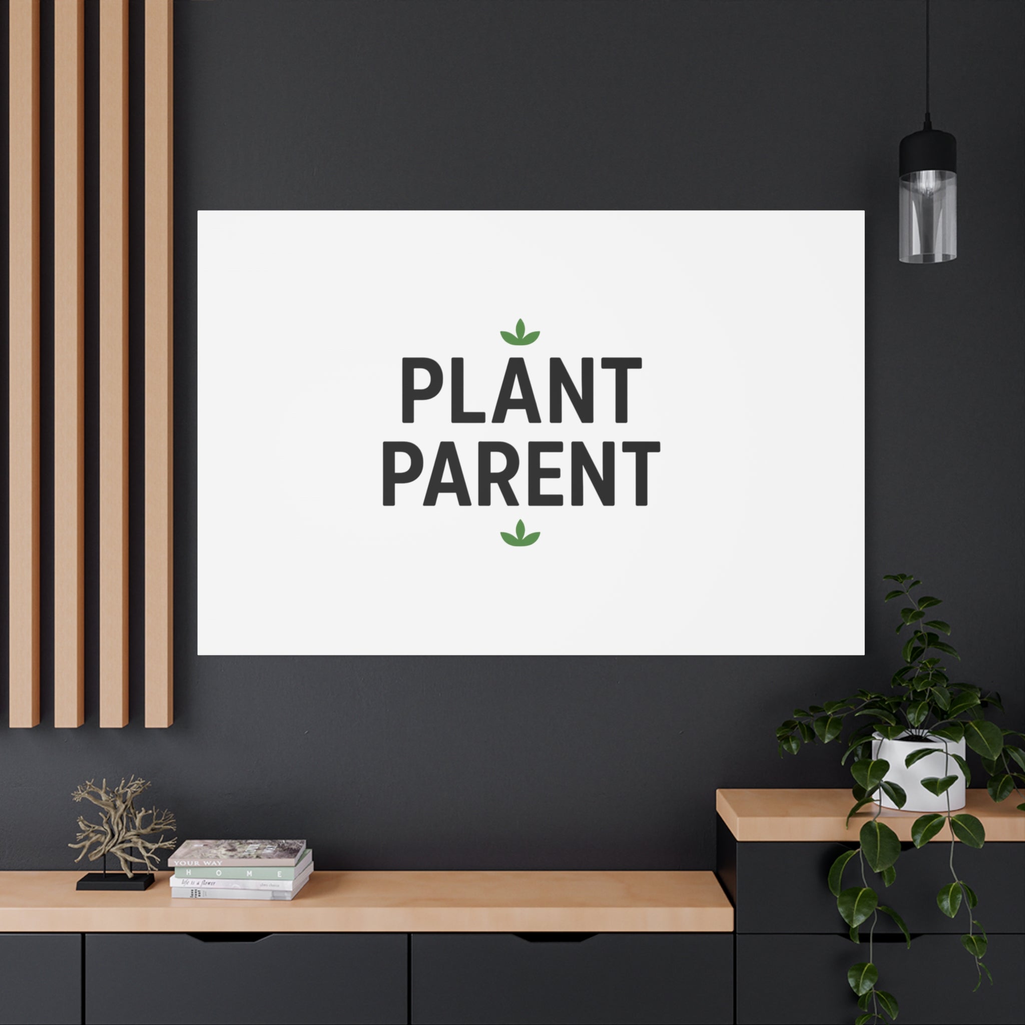 Plant Parent Canvas Wall Art — Minimalist Botanical Typography Print