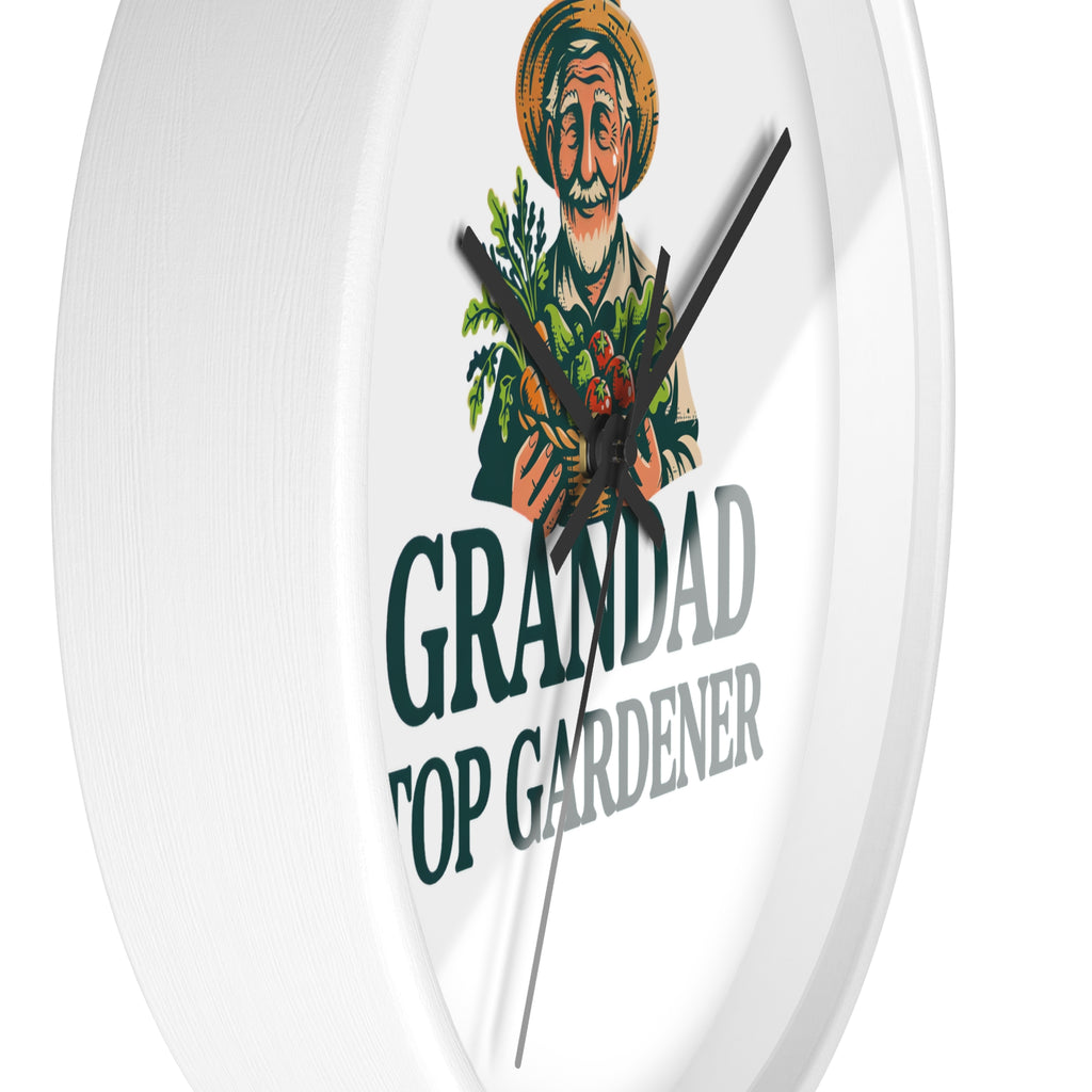 Grandad Top Gardener Wall Clock — Gift for Grandpa, Gardening Lover Decor