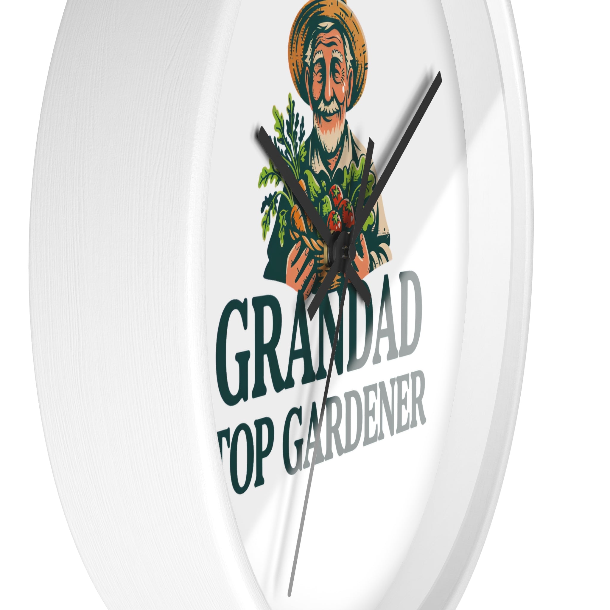 Grandad Top Gardener Wall Clock — Gift for Grandpa, Gardening Lover Decor