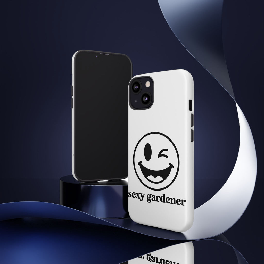 Phone Case — Winking Smiley “sexy gardener” Graphic