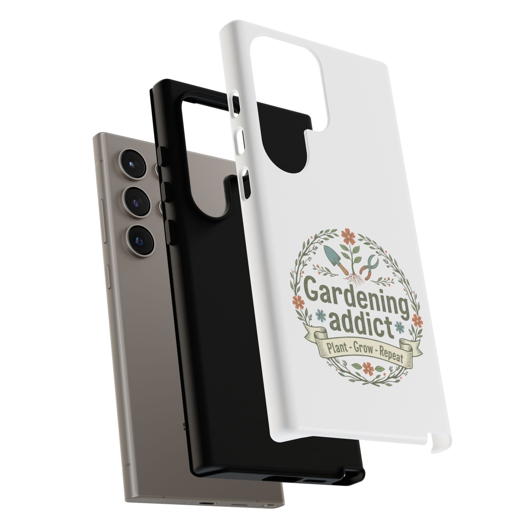 Phone Case — Gardening Addict "Plant • Grow • Repeat" Floral Garden Phone Cover