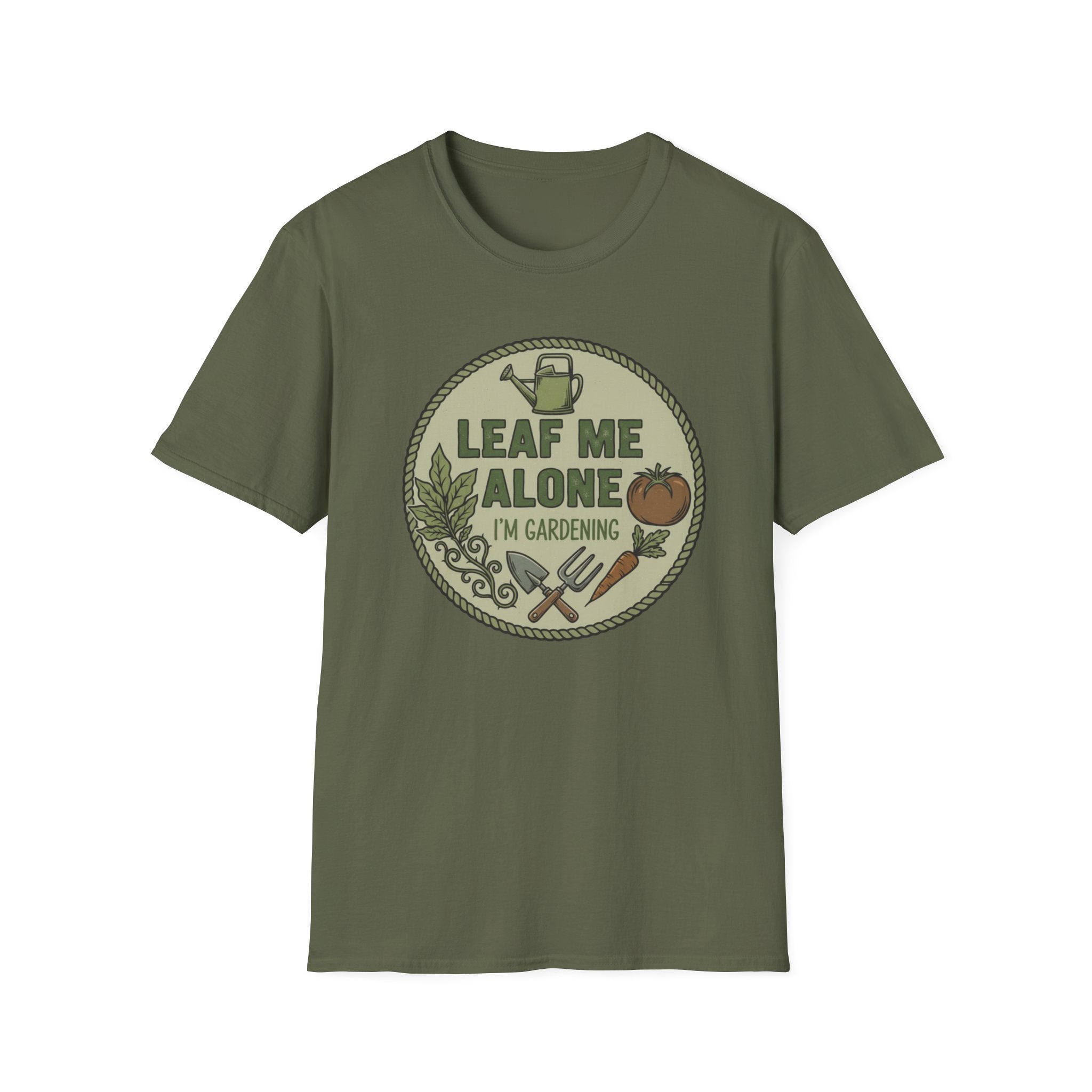 Gardening T-Shirt — "Leaf Me Alone I'm Gardening" Funny Garden Tee