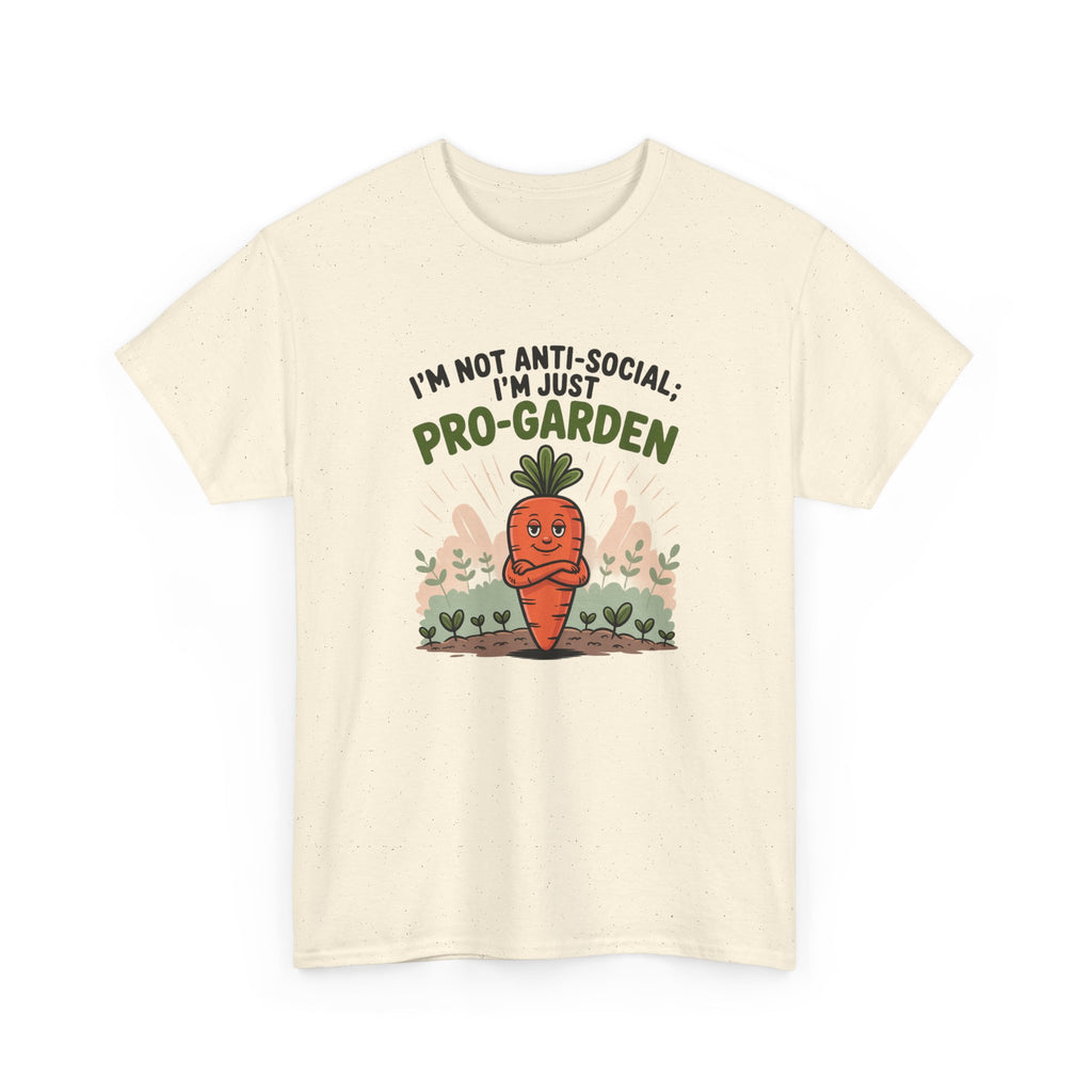 Garden Lover T‑Shirt — "I’m Not Anti-Social, I’m Just Pro-Garden" Cute Carrot Tee