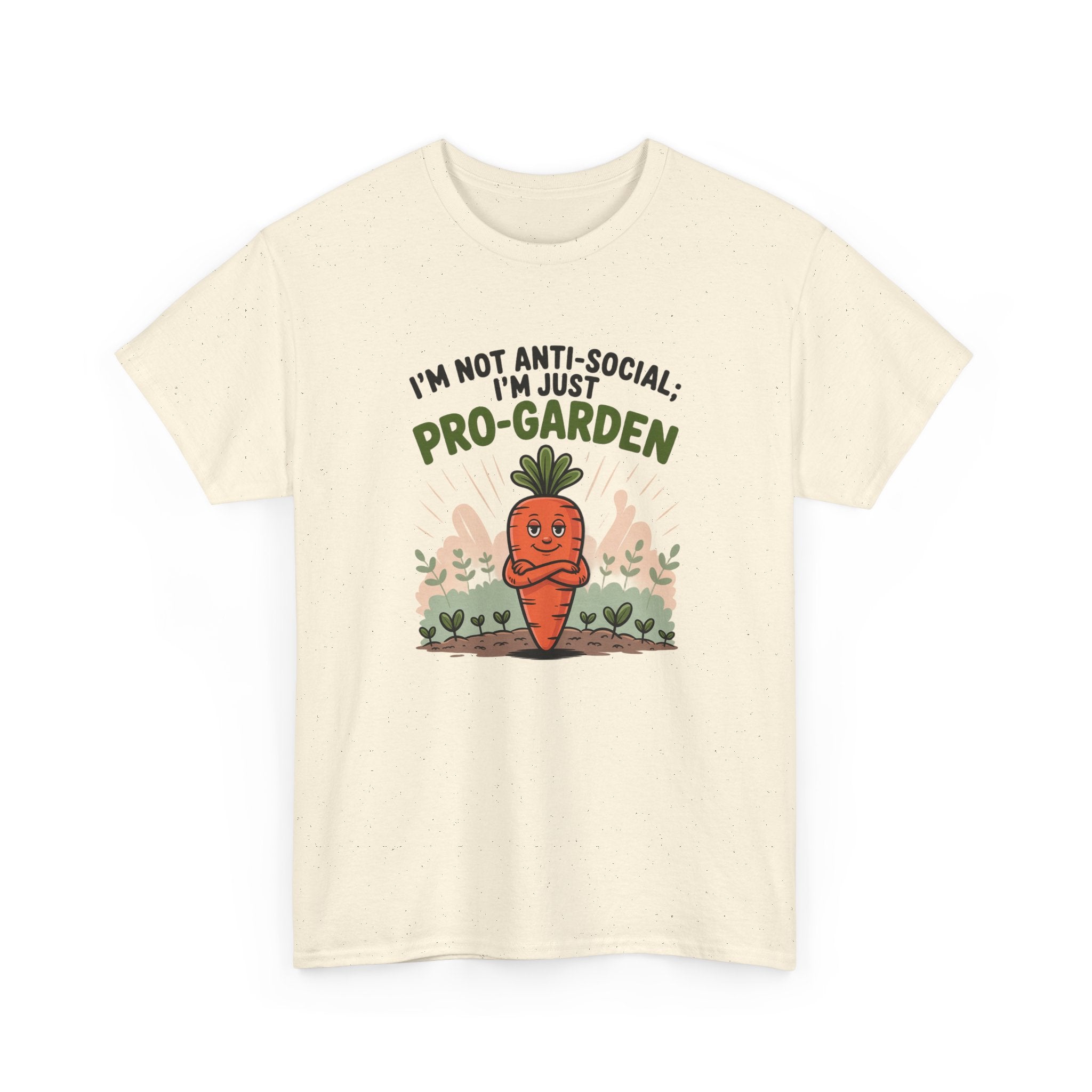 Garden Lover T‑Shirt — "I’m Not Anti-Social, I’m Just Pro-Garden" Cute Carrot Tee