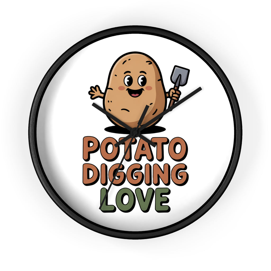 Potato Digging Love Wall Clock — Cute Gardener Kitchen Decor