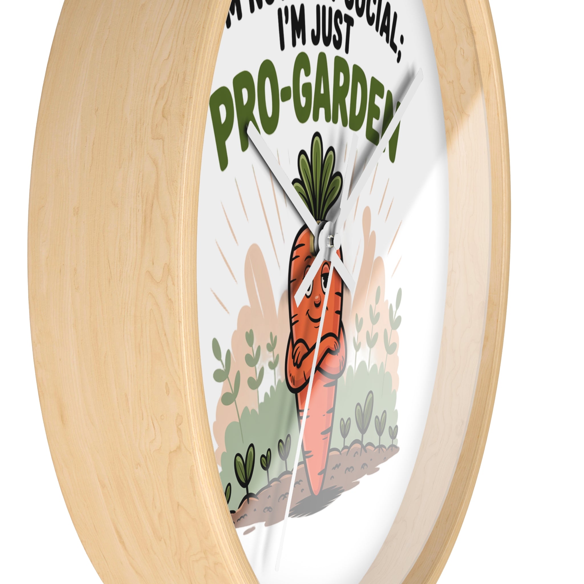 Pro-Garden Wall Clock – "I’m Not Anti-Social, I’m Just Pro-Garden" Carrot Design