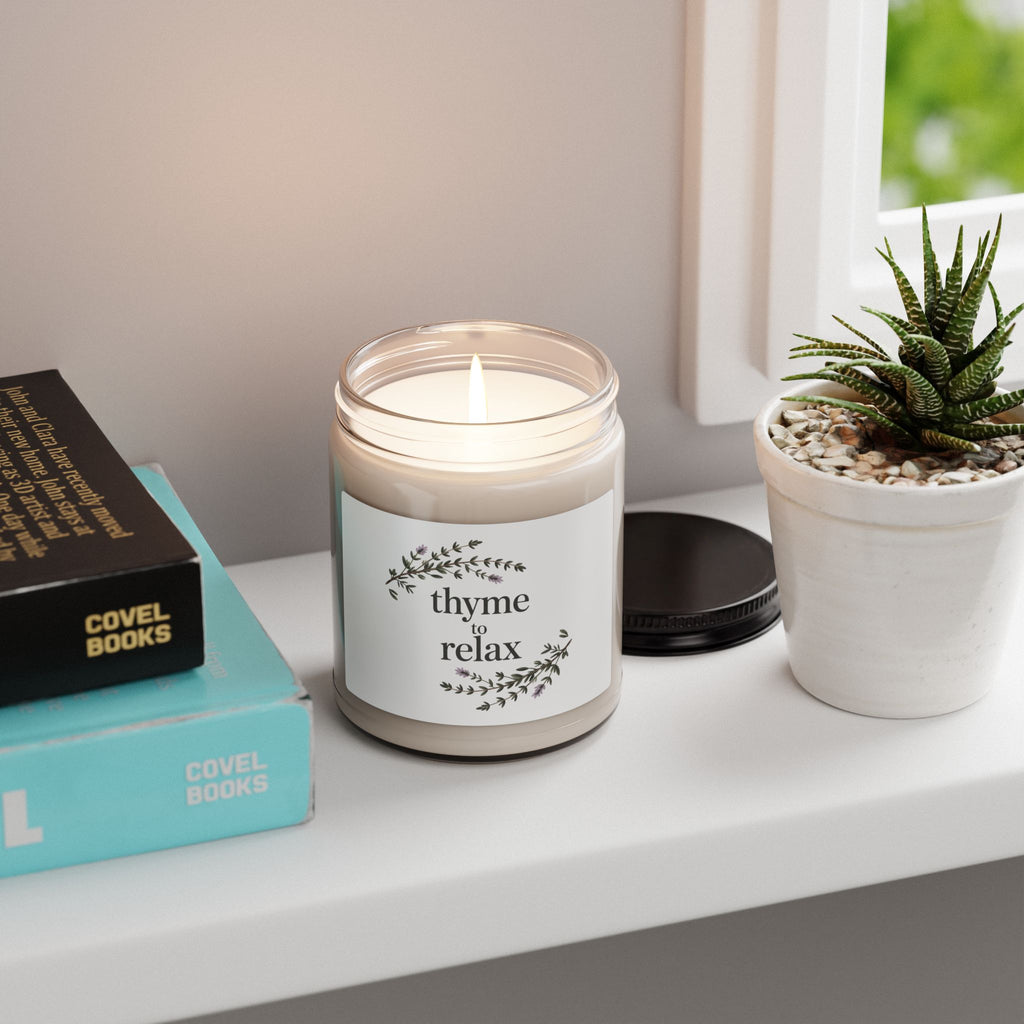 Thyme to Relax Soy Candle — 9oz Scented Aromatherapy Candle