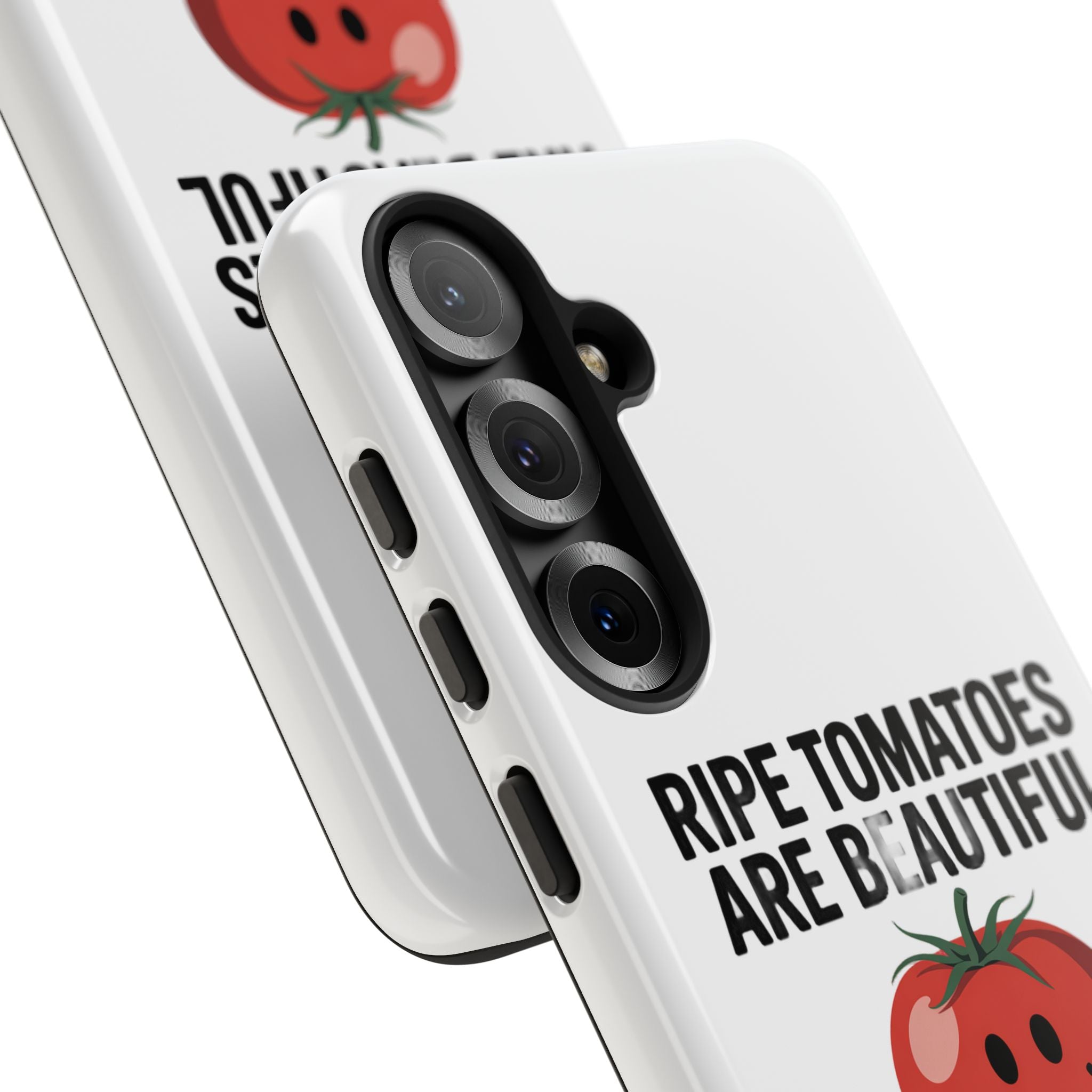 Phone Case — "Ripe Tomatoes Are Beautiful" Audrey Hepburn Quote with Smiling Tomato Graphic