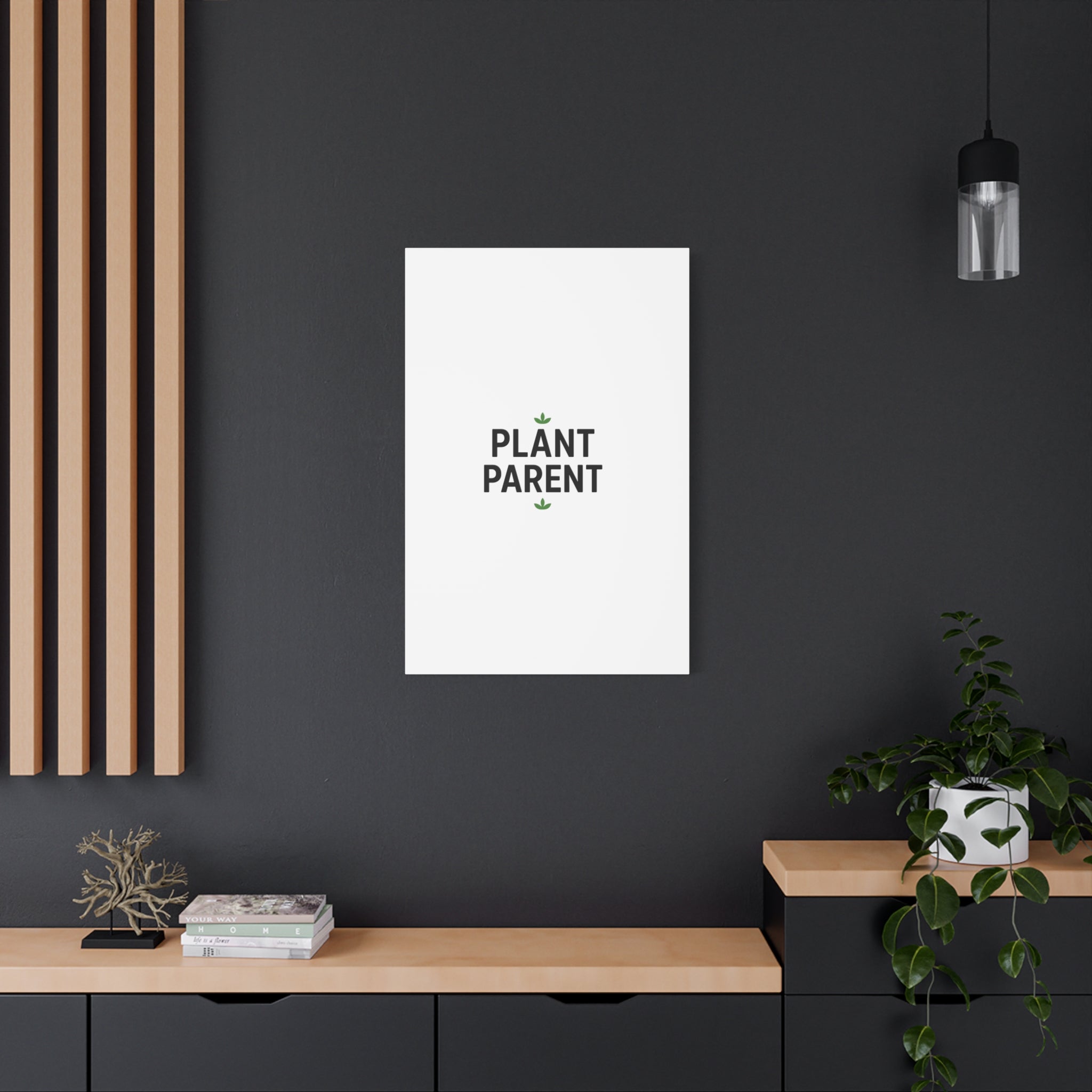 Plant Parent Canvas Wall Art — Minimalist Botanical Typography Print