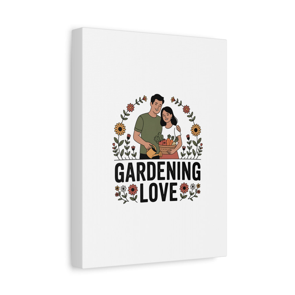 Gardening Love Canvas Print — Couple Gardening Wall Art