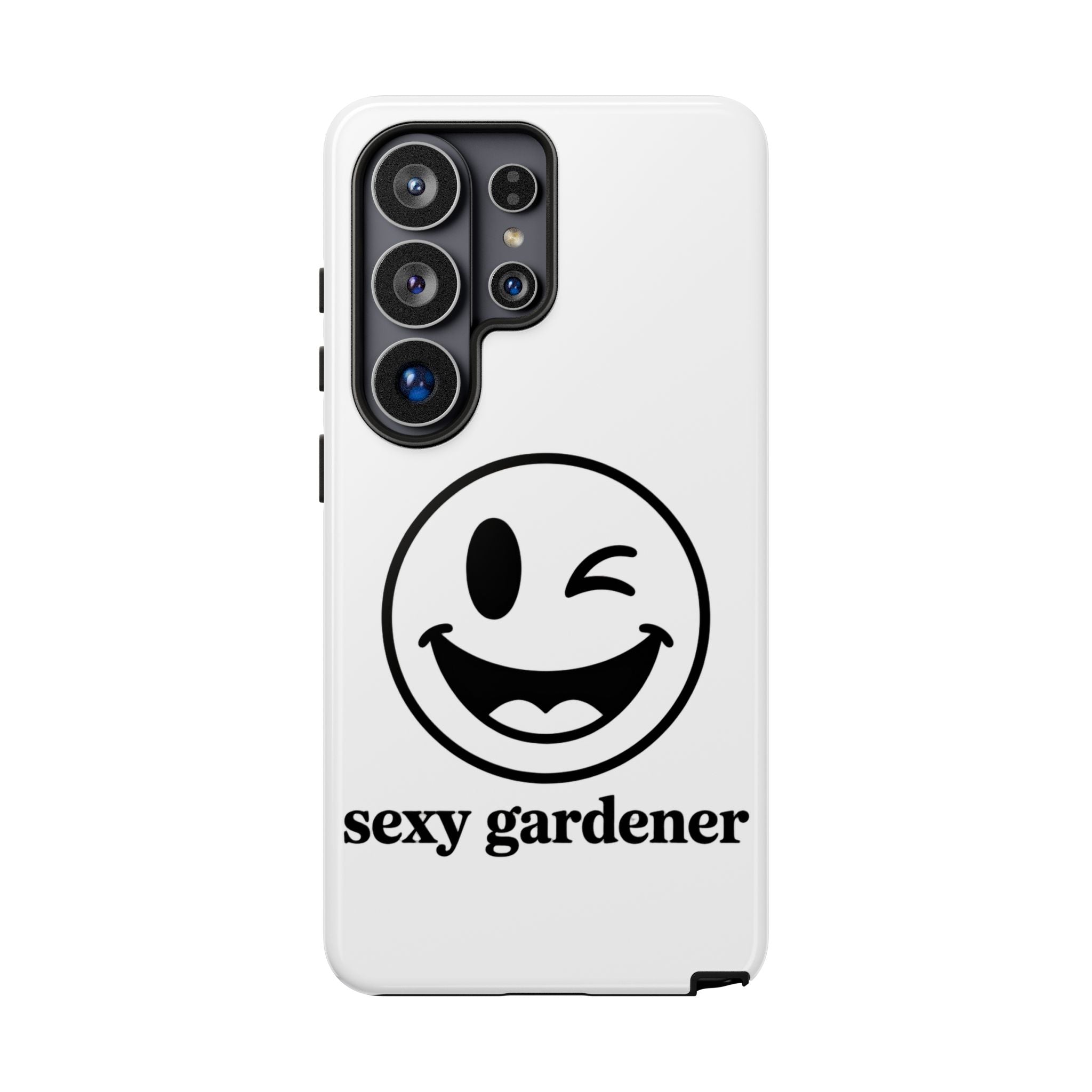 Phone Case — Winking Smiley “sexy gardener” Graphic