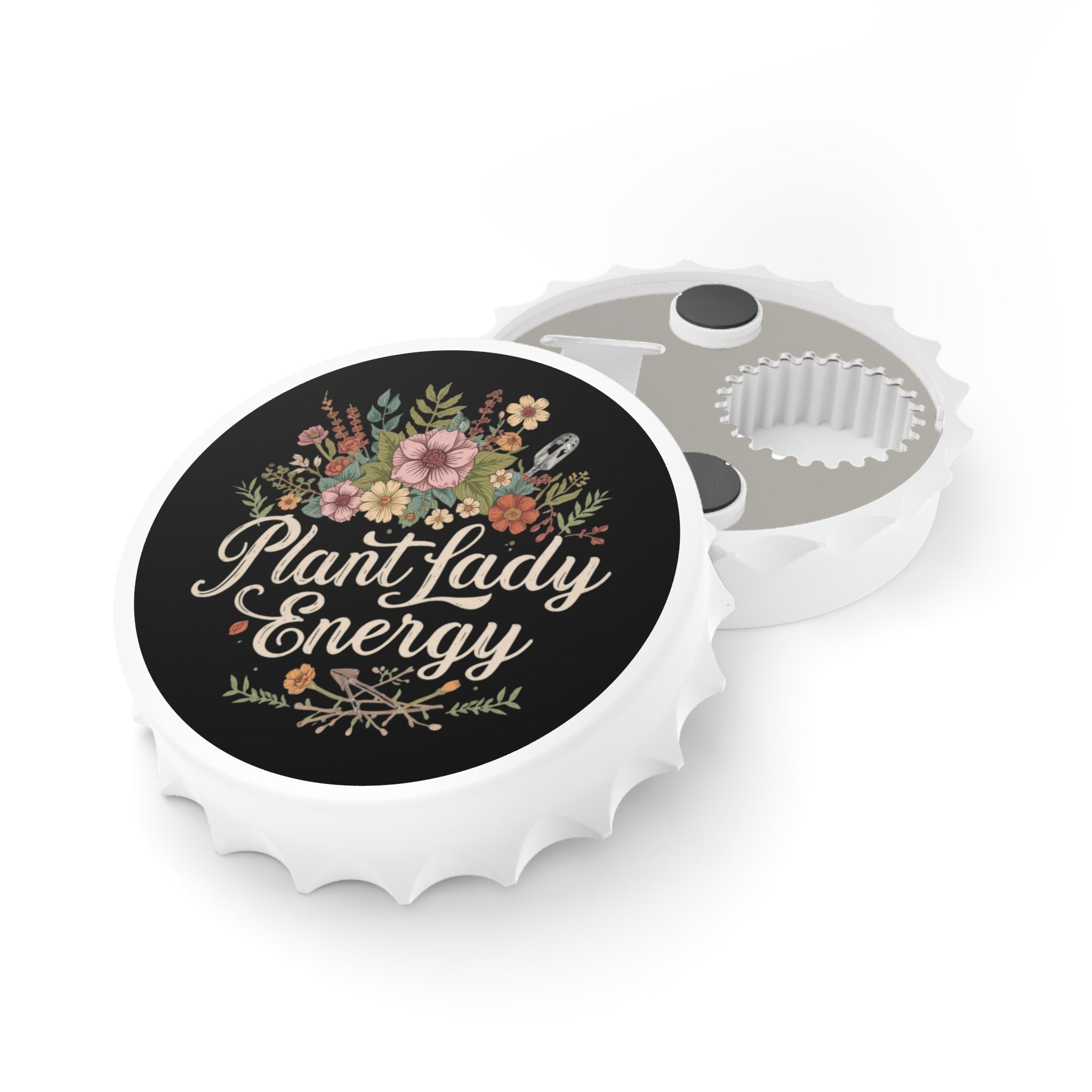 Bottle Opener — "Plant Lady Energy" Floral Bottle Opener, Gardener Gift