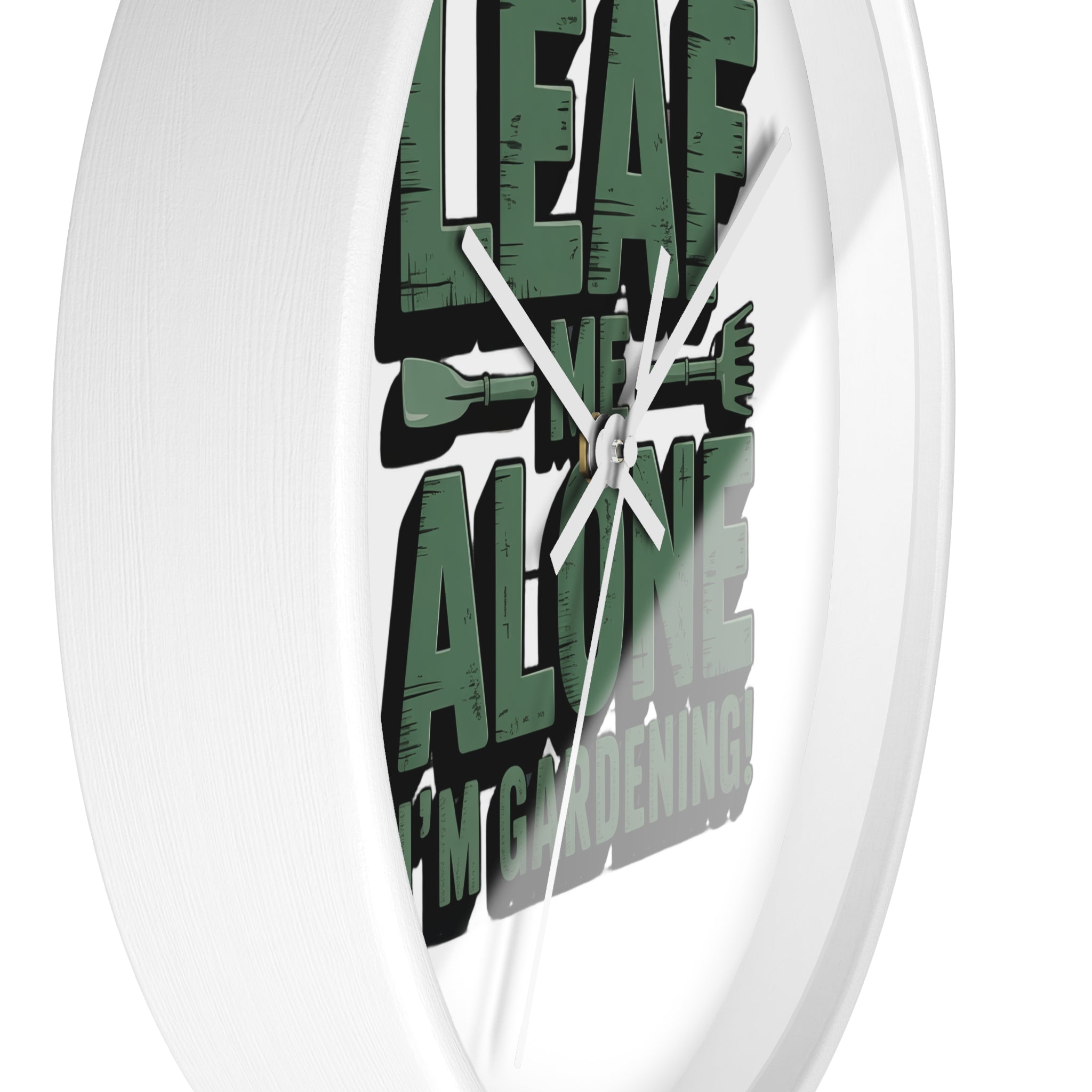 Leaf Me Alone I'm Gardening Wall Clock — Funny Gardener Decor