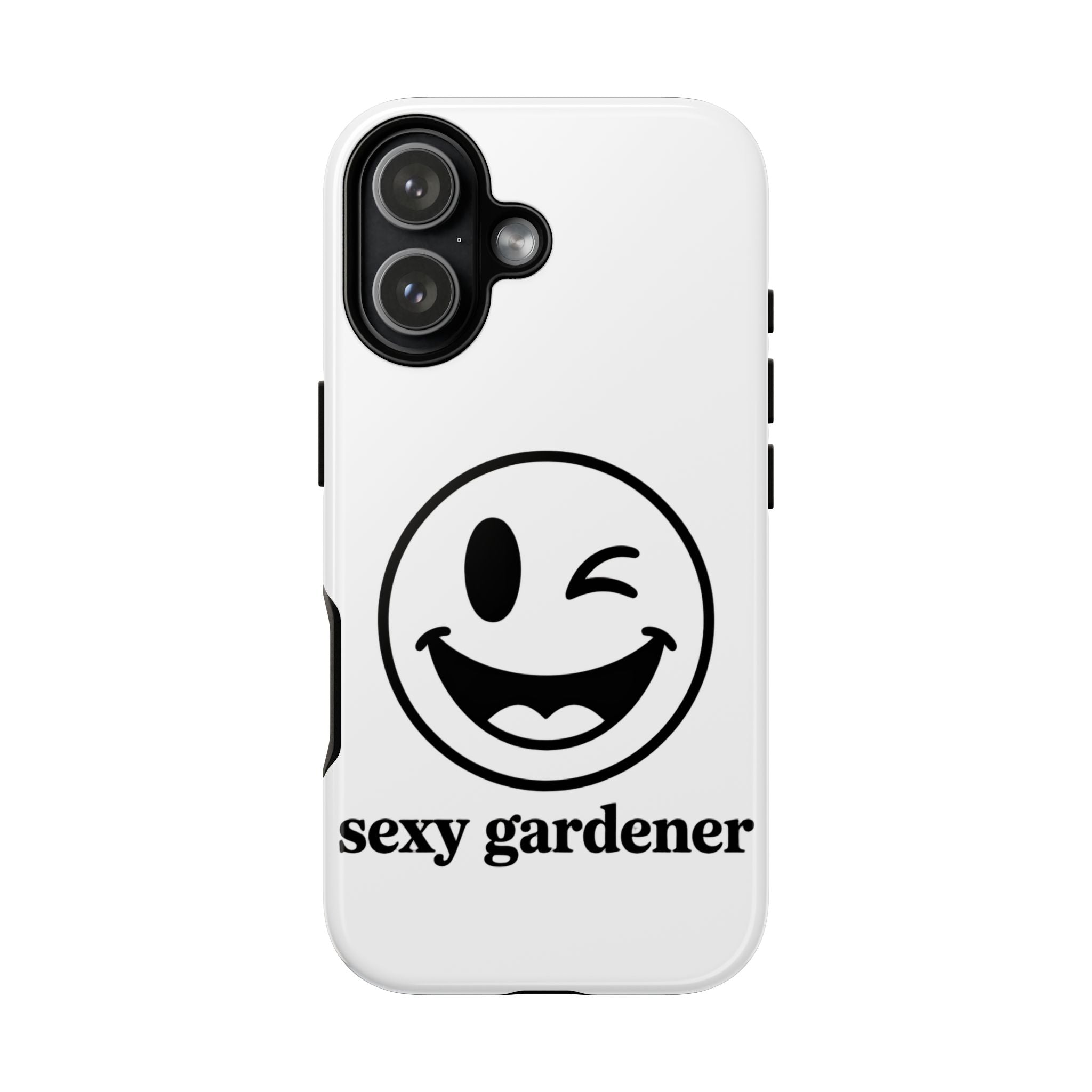 Phone Case — Winking Smiley “sexy gardener” Graphic