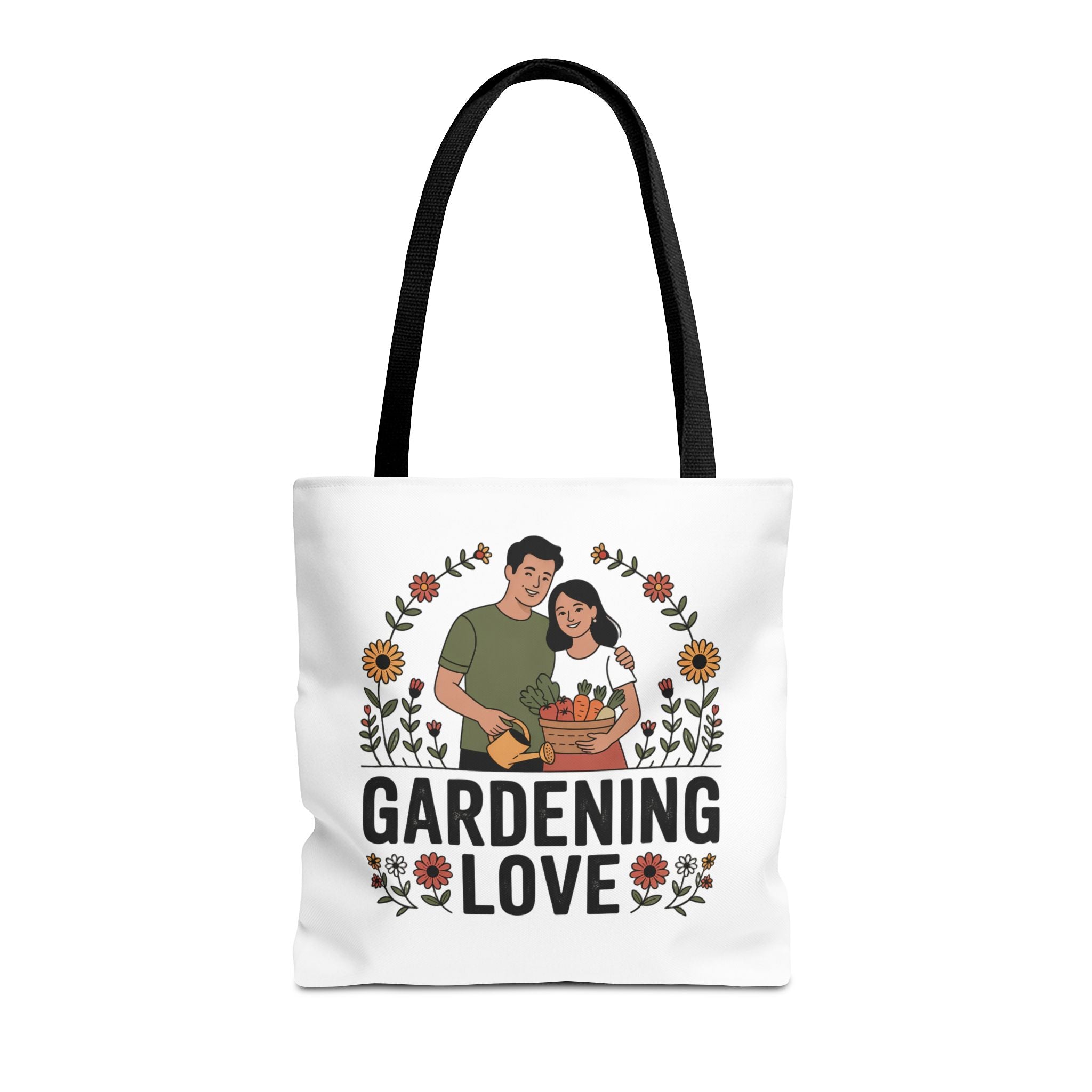 Gardening Love Tote Bag — Floral Couples Gardeners Market Bag