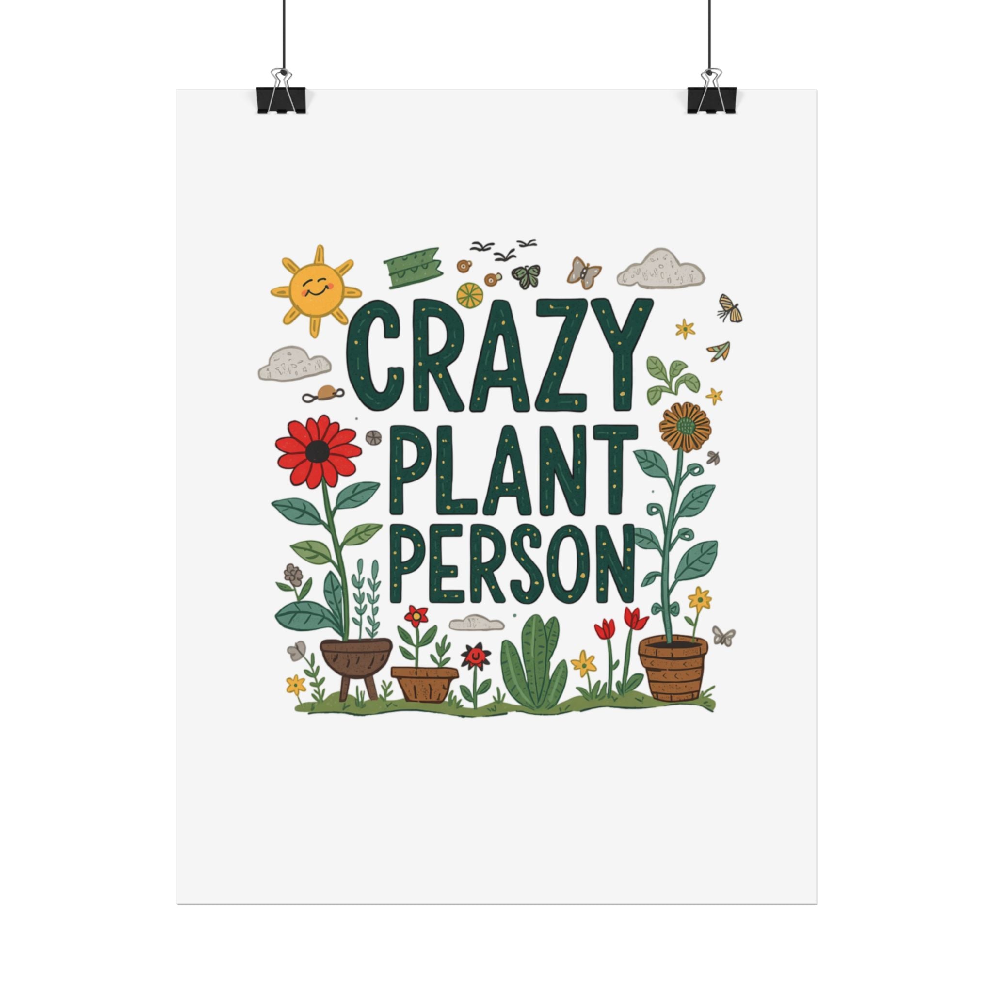 Crazy Plant Person Poster