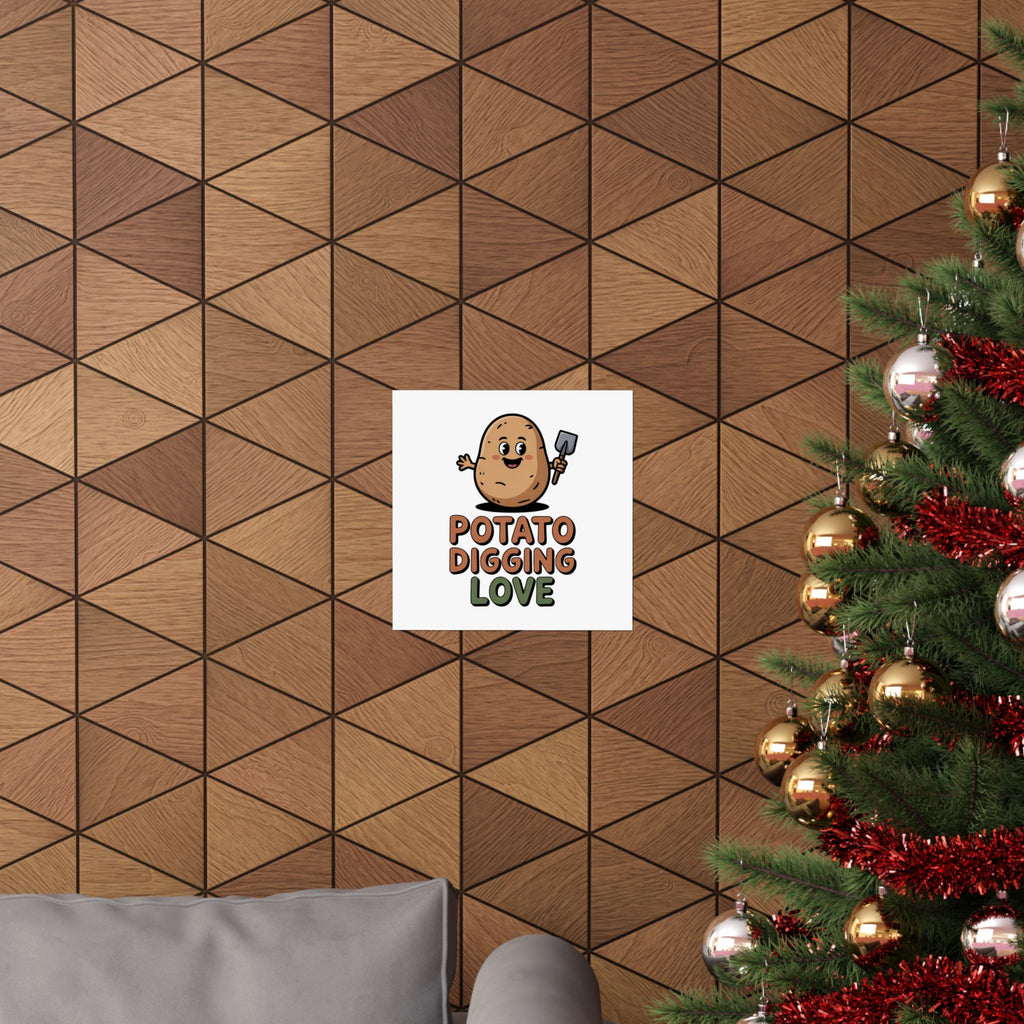 Potato Digging Love Poster — Cute Gardening Wall Art for Gardeners & Veggie Lovers