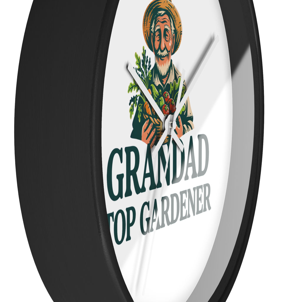 Grandad Top Gardener Wall Clock — Gift for Grandpa, Gardening Lover Decor