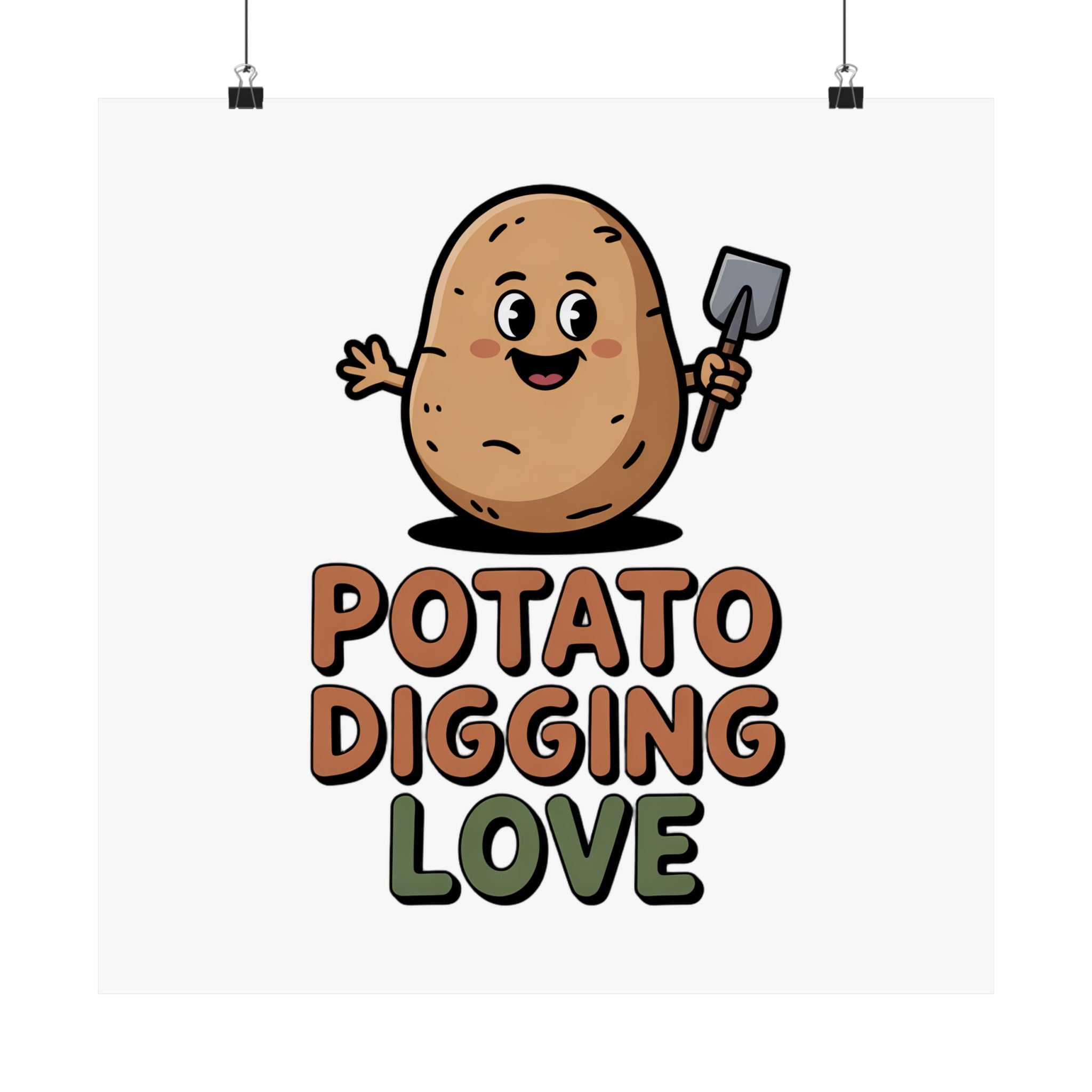 Potato Digging Love Poster — Cute Gardening Wall Art for Gardeners & Veggie Lovers