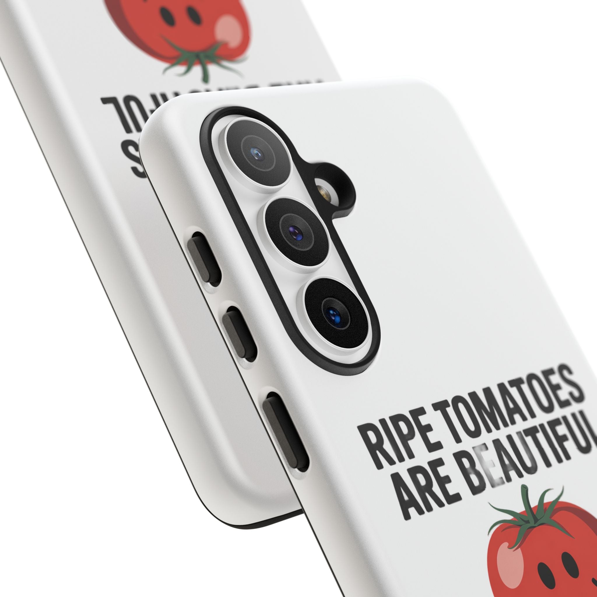 Phone Case — "Ripe Tomatoes Are Beautiful" Audrey Hepburn Quote with Smiling Tomato Graphic