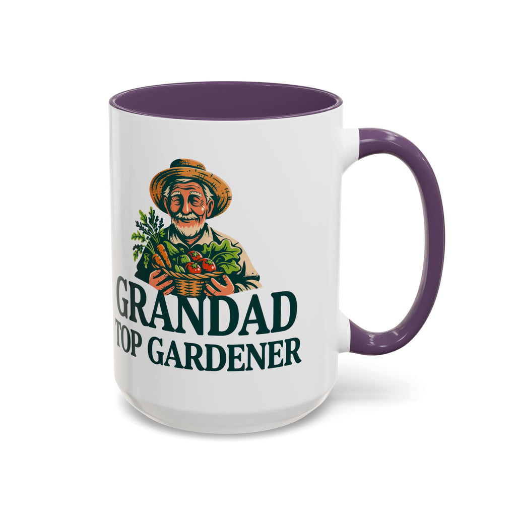 Grandad Top Gardener Accent Coffee Mug — 11/15oz Gift for Gardeners