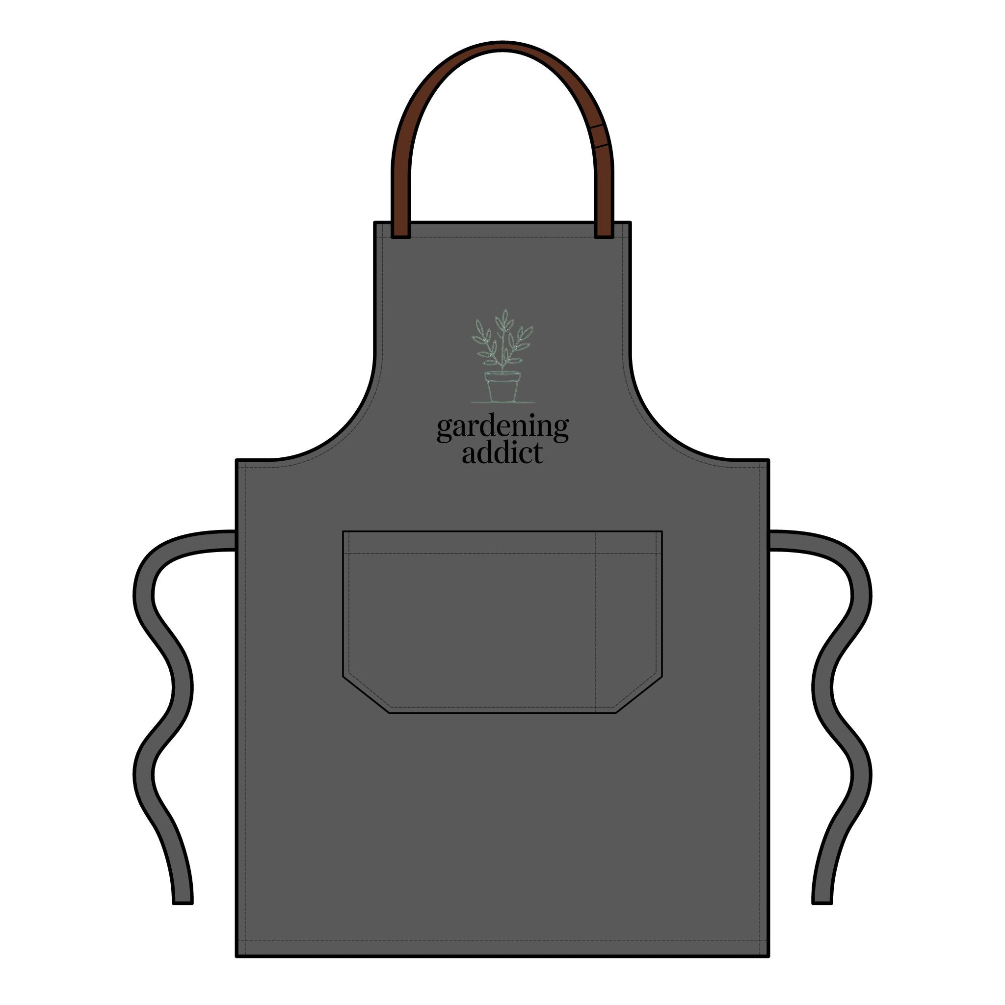 Gardening Addict Full-Length Bib Apron — Heavy-Duty Market Apron with Pocket