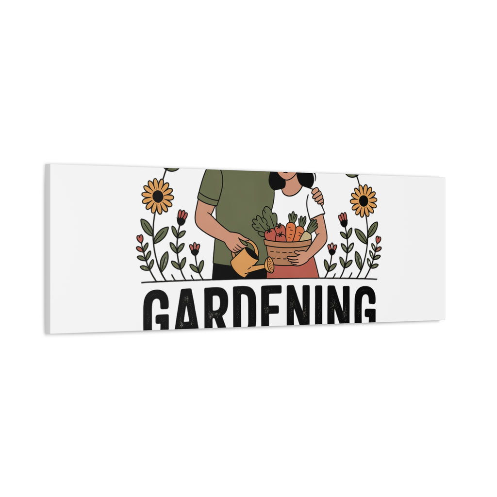 Gardening Love Canvas Print — Couple Gardening Wall Art