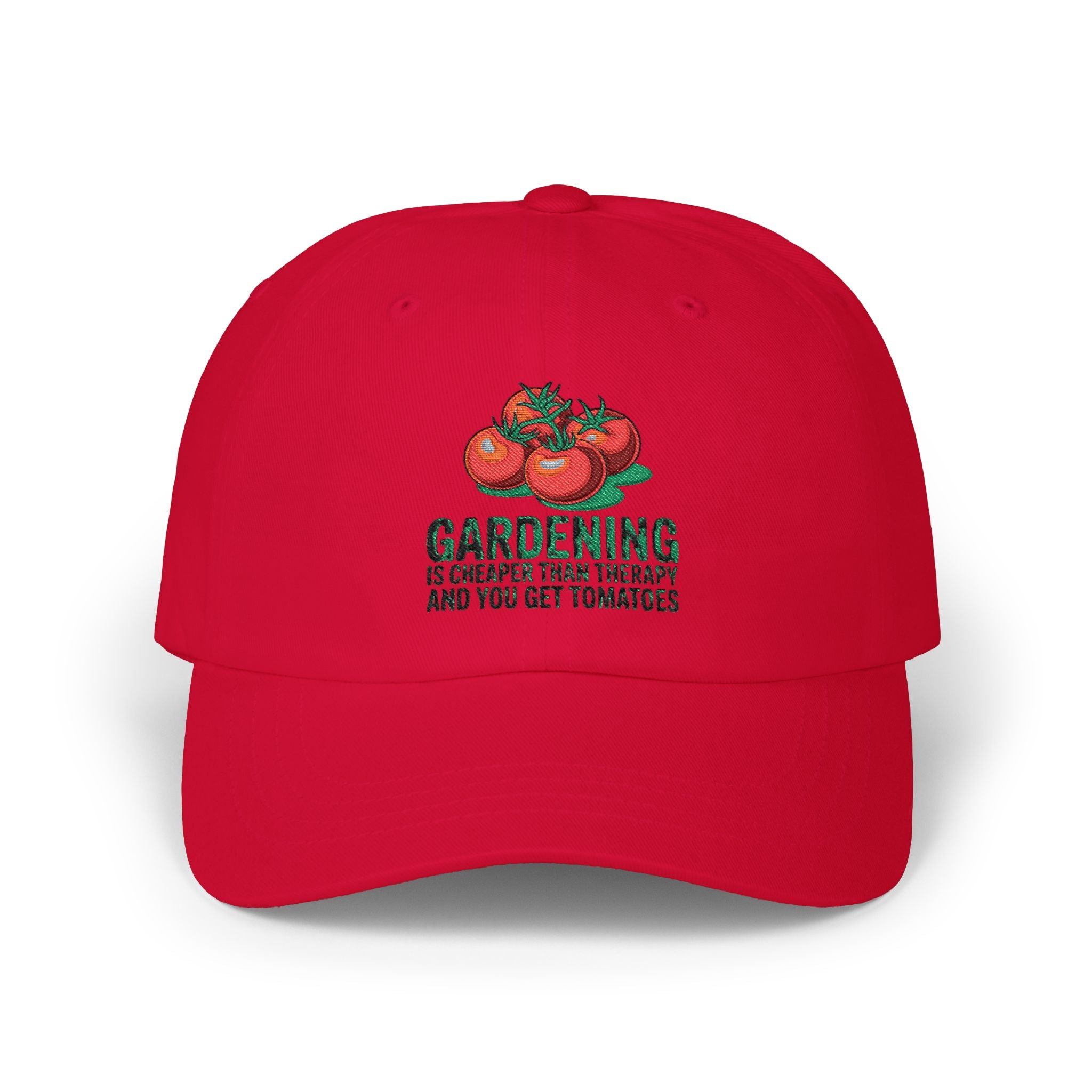 Gardening Is Cheaper Than Therapy Dad Cap — Tomato Gardeners Hat