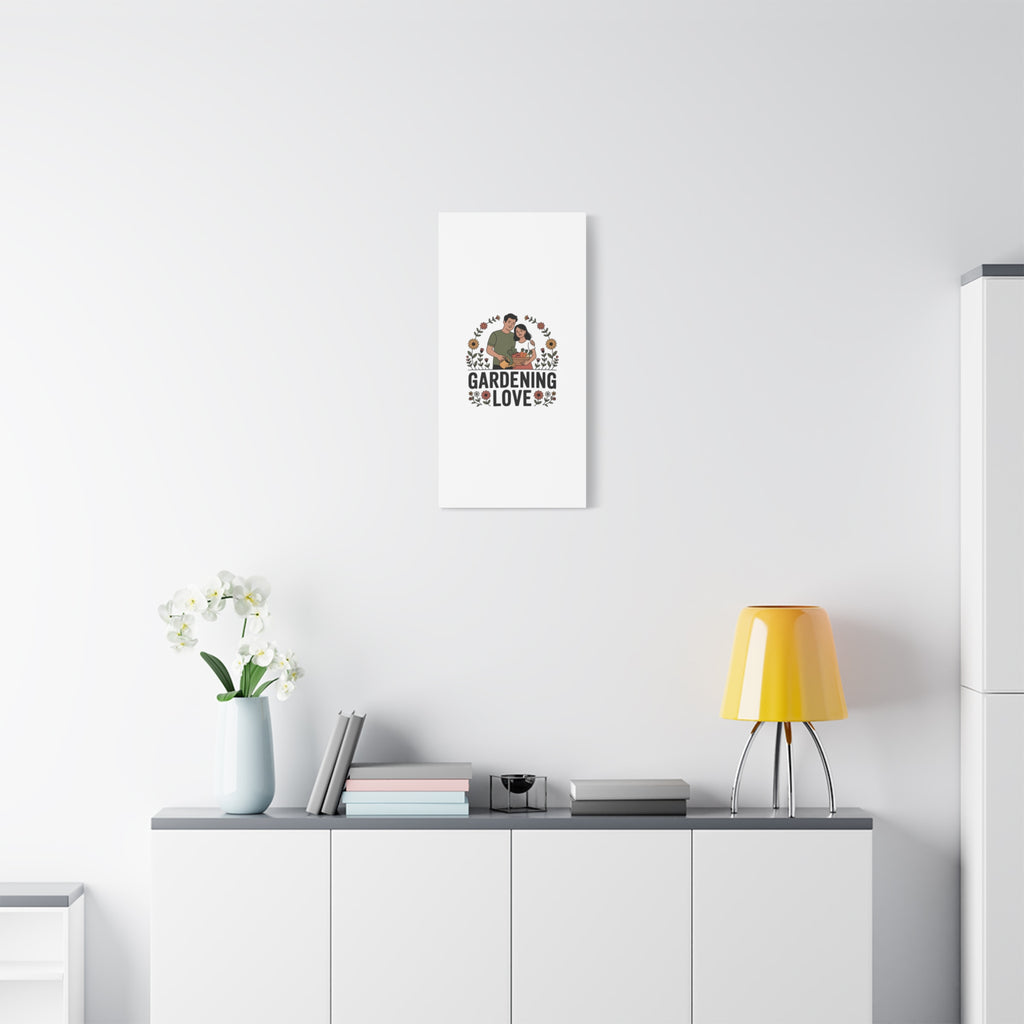 Gardening Love Canvas Print — Couple Gardening Wall Art