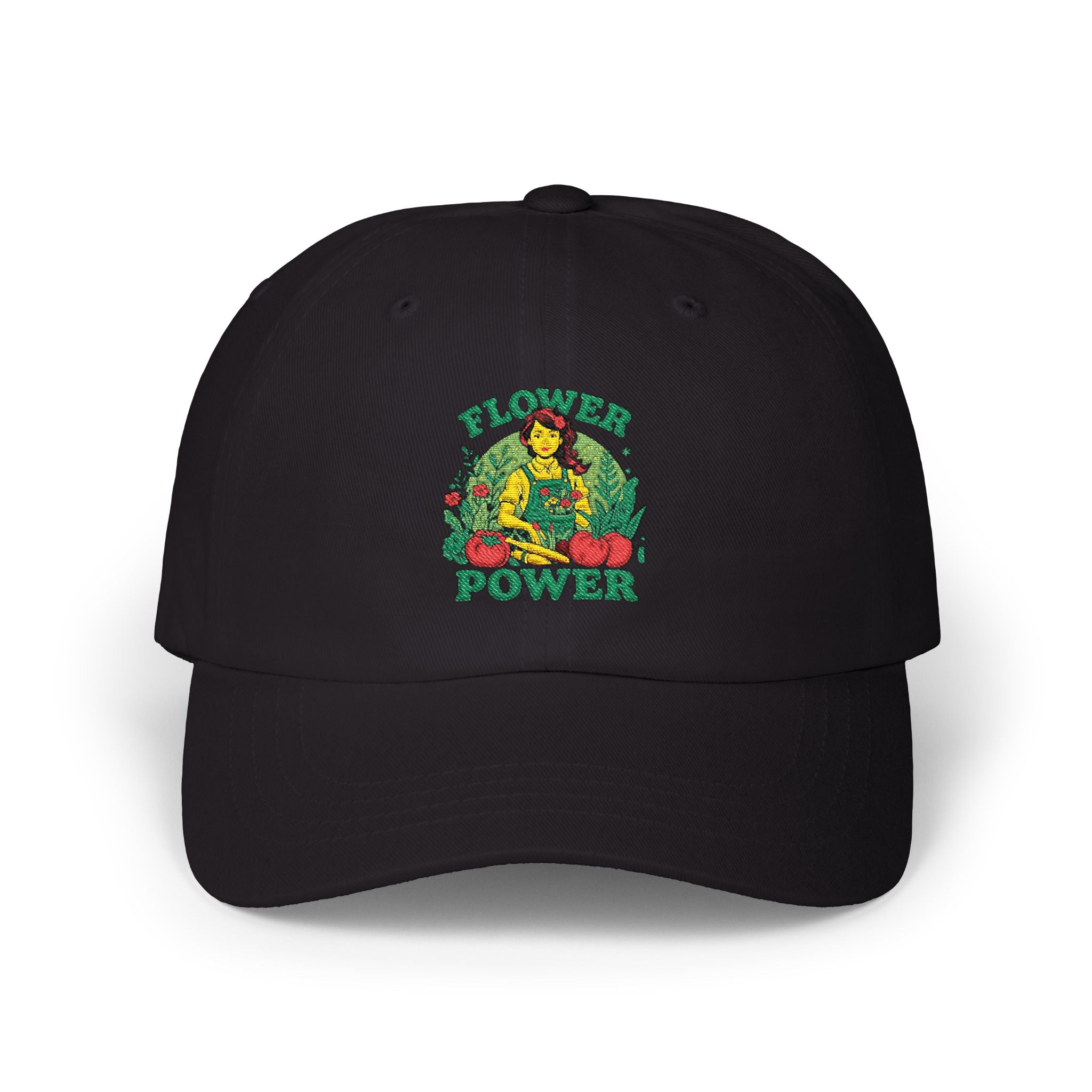 Flower Power Cap — Retro Floral Embroidered Baseball Hat