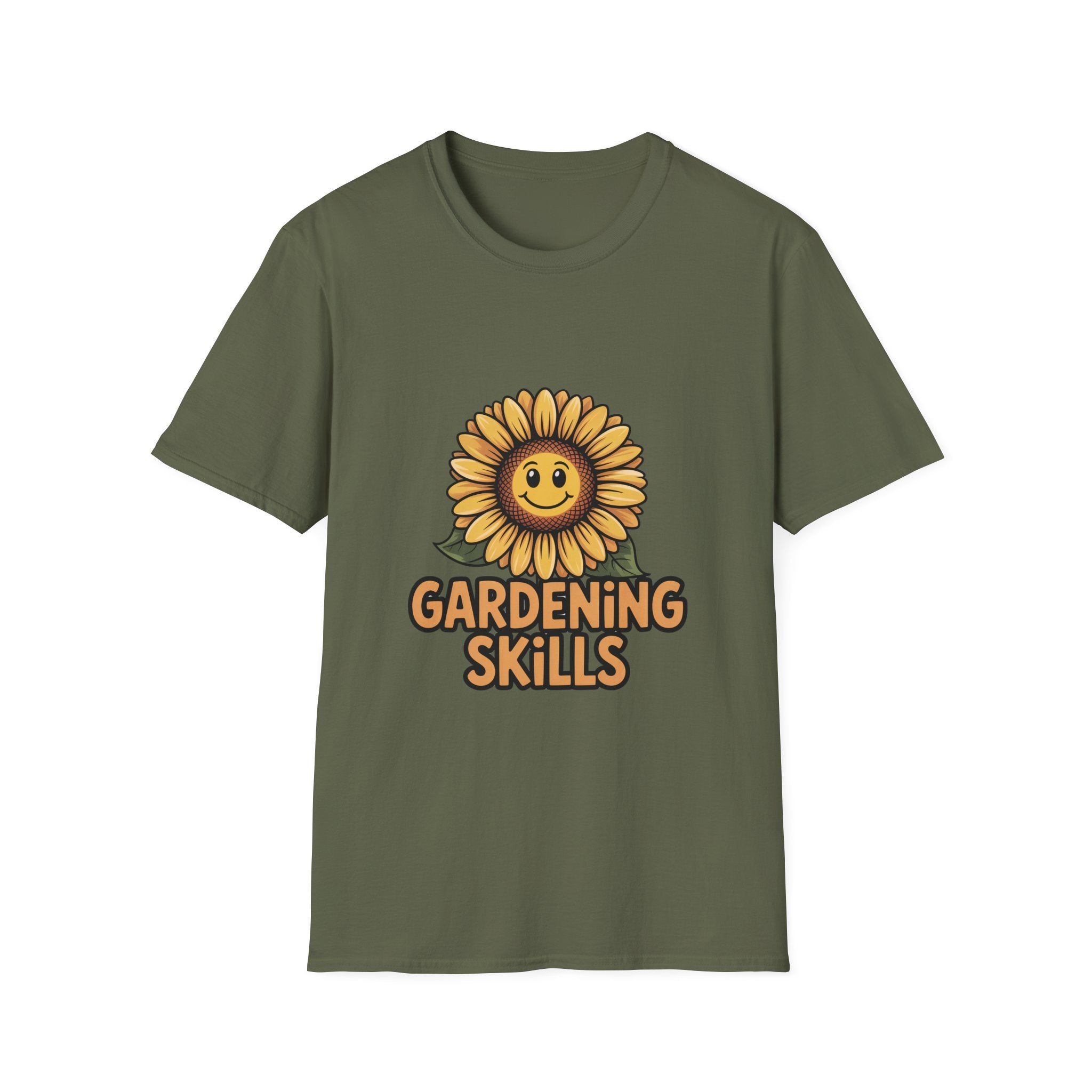 Gardening Skills T-Shirt — Cute Smiling Sunflower Garden Tee