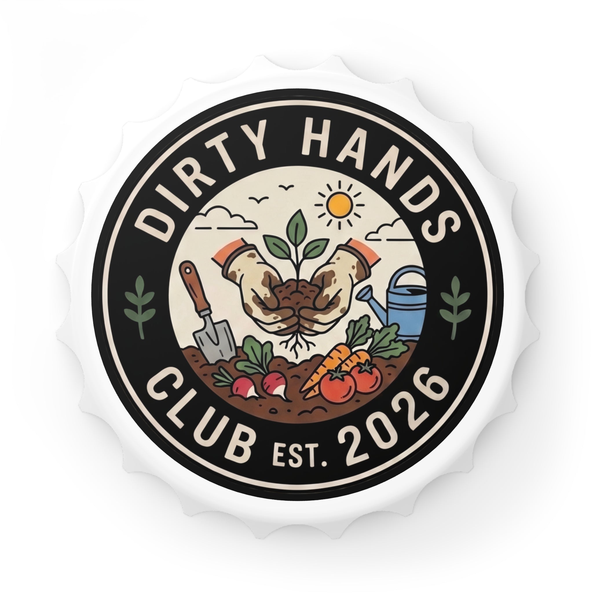 Bottle Opener — "Dirty Hands Club Est. 2026" Gardening Bottle Opener