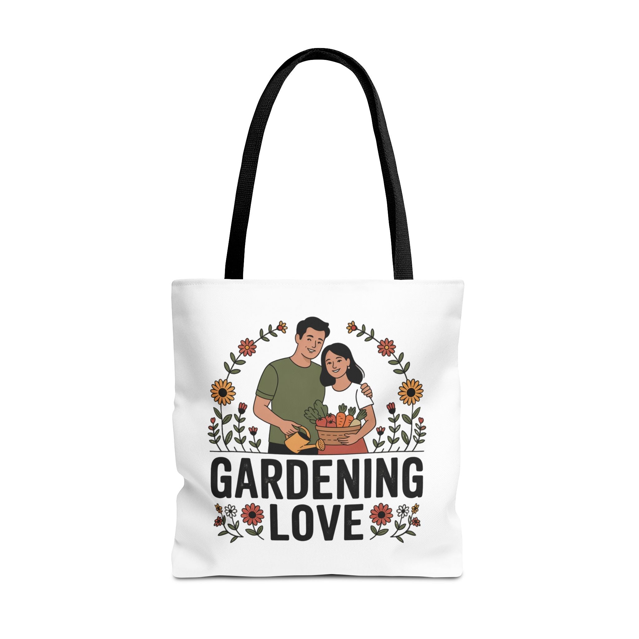 Gardening Love Tote Bag — Floral Couples Gardeners Market Bag