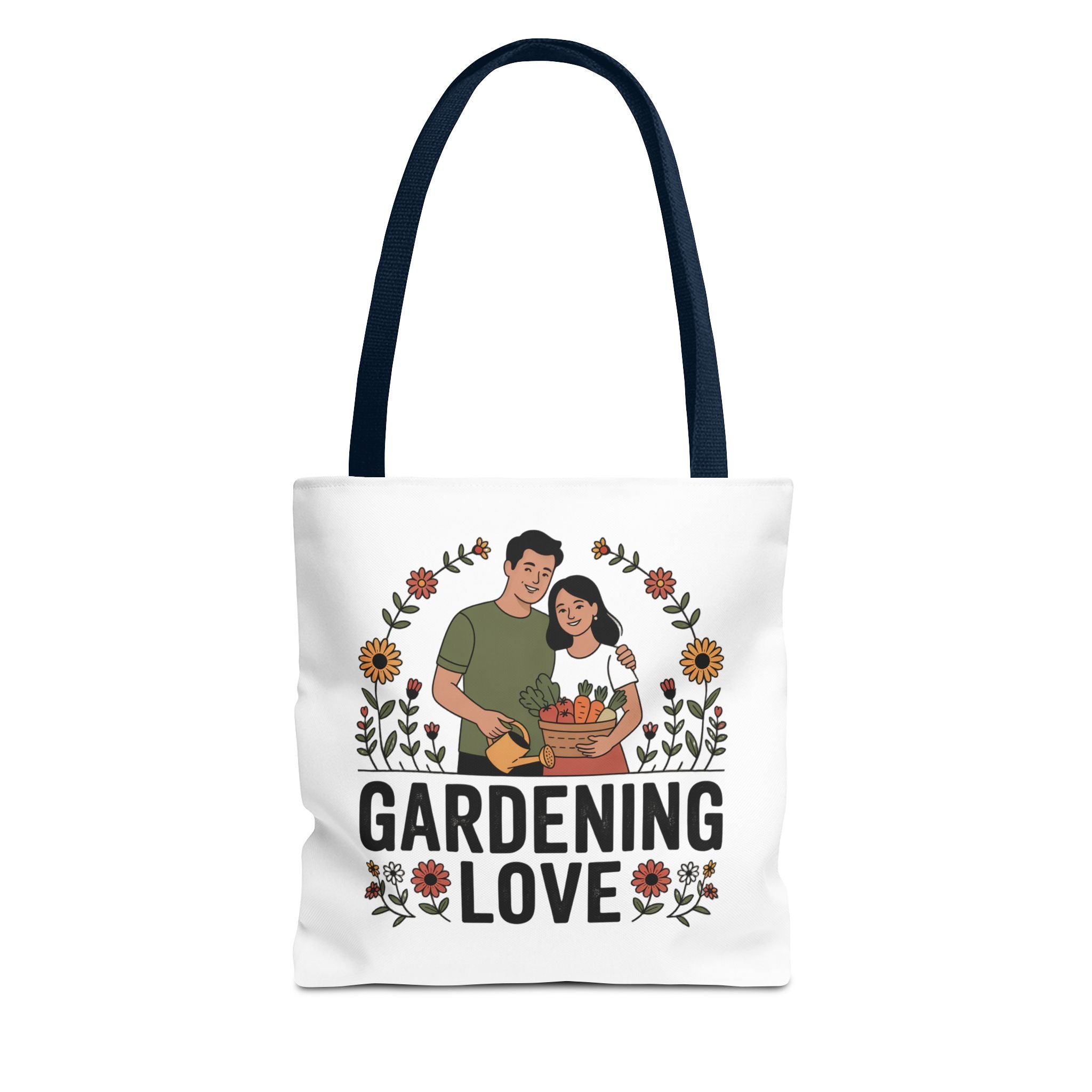 Gardening Love Tote Bag — Floral Couples Gardeners Market Bag