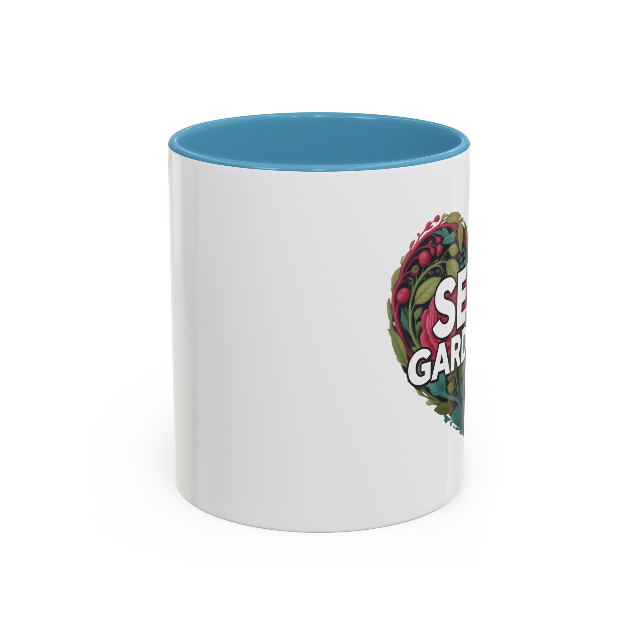 Sexy Gardener Accent Coffee Mug – Floral Heart Gardening Gift (11/15oz)